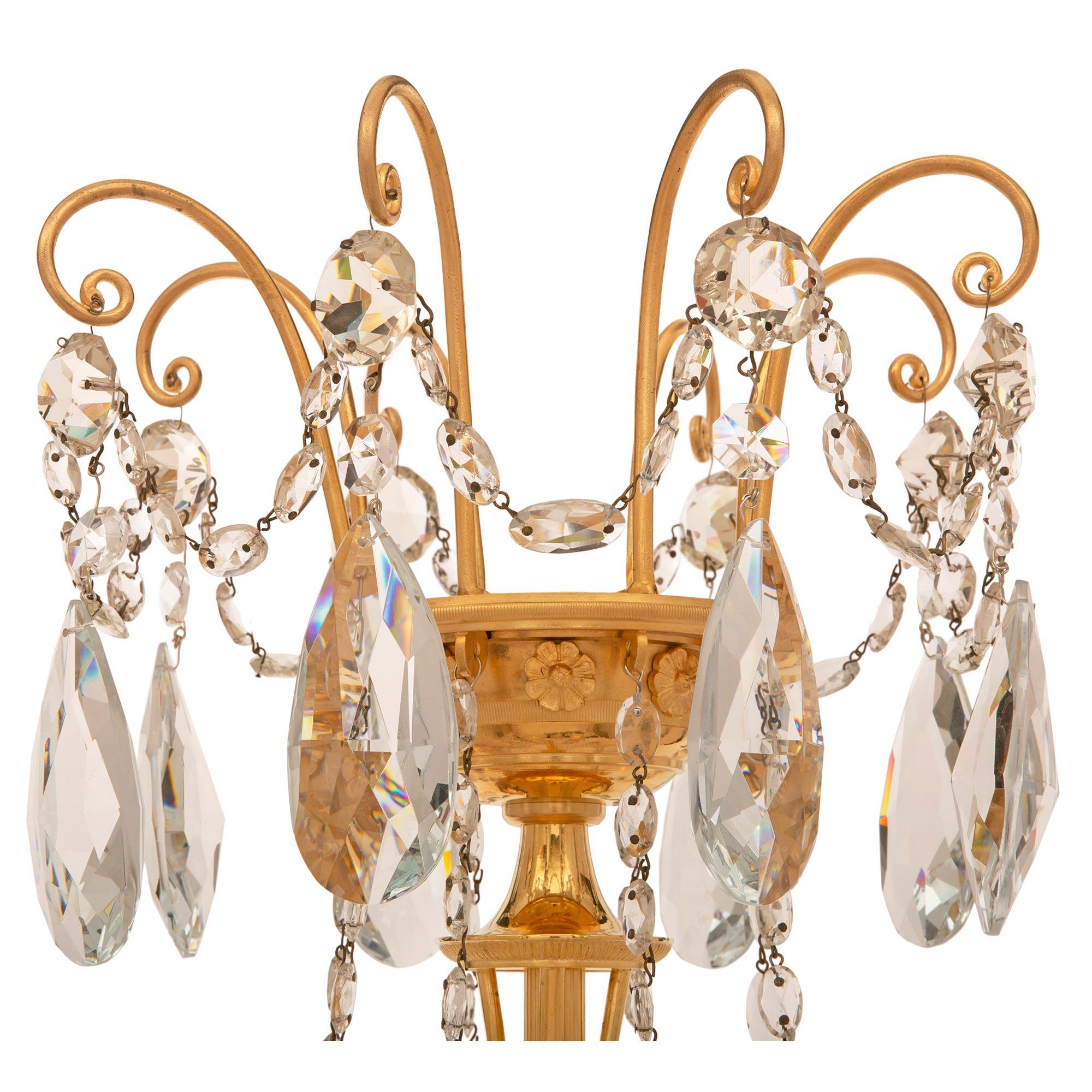 French 19th Century Empire St. Ormolu and Baccarat Crystal Chandelier In Good Condition For Sale In West Palm Beach, FL
