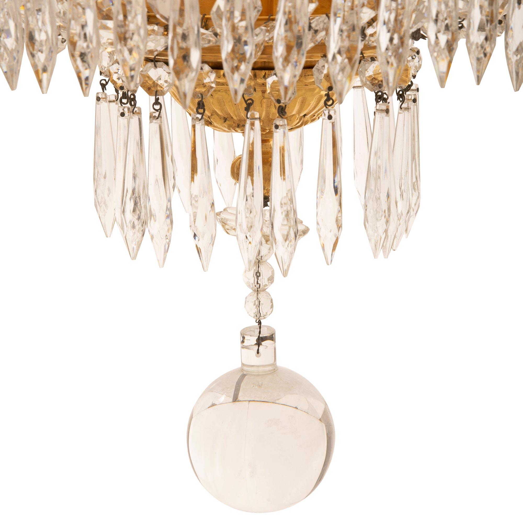 French 19th Century Empire St. Ormolu And Baccarat Crystal Chandelier For Sale 5