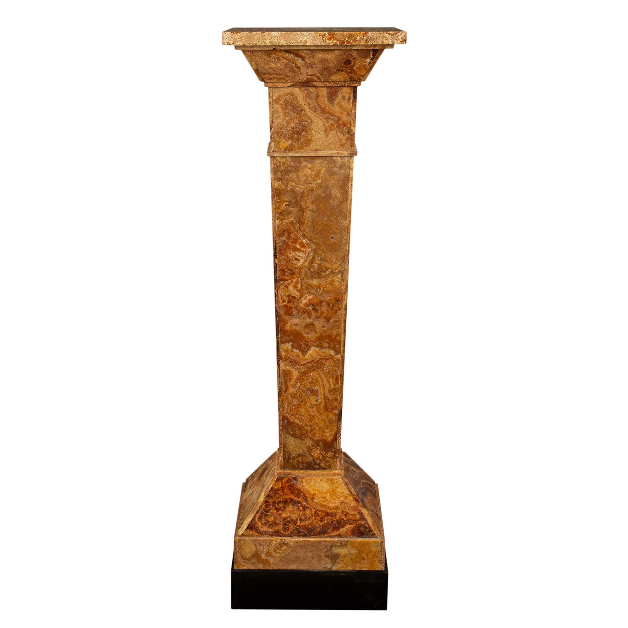 French 19th Century Empire St. Ormolu and Marble Pedestal For Sale 2
