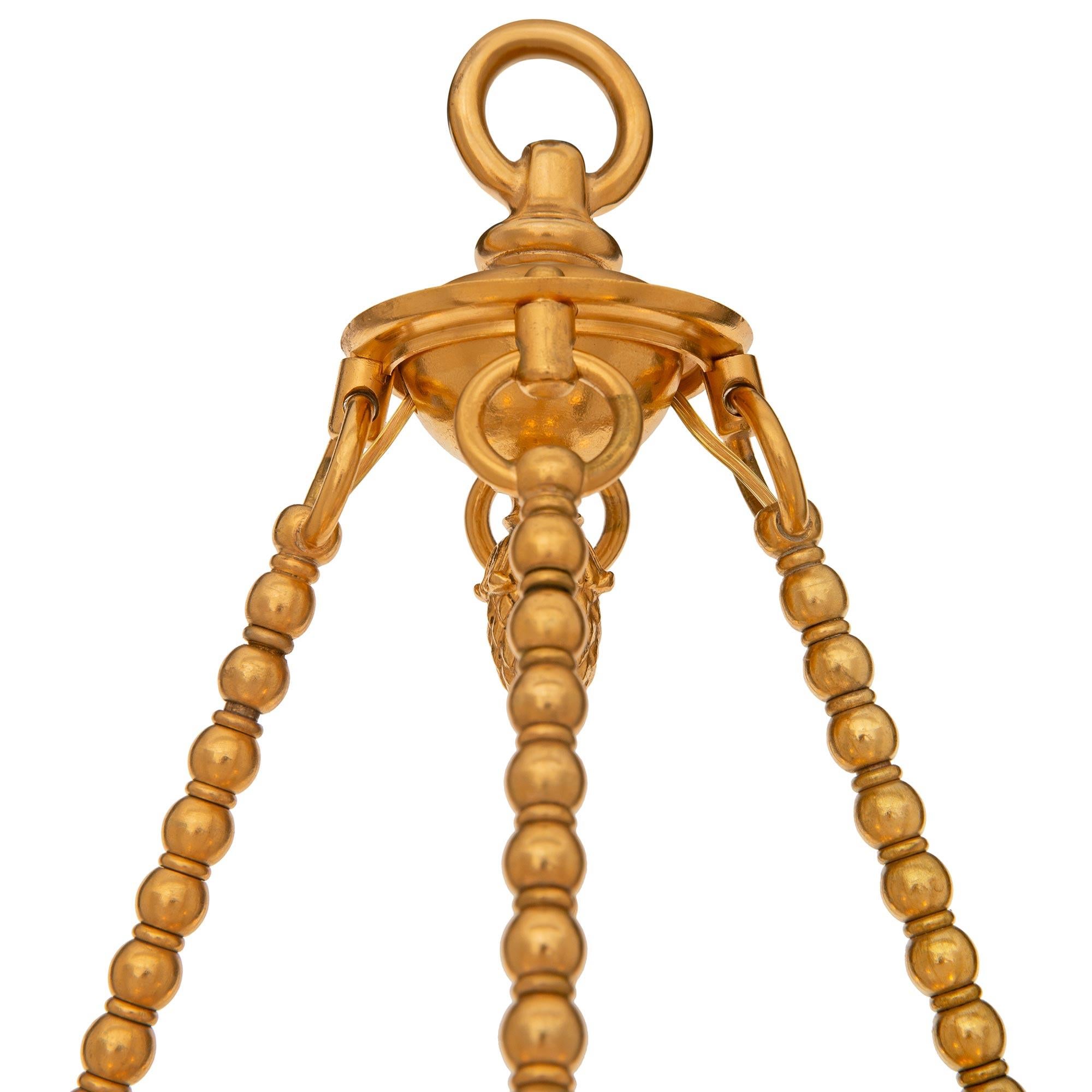 19th Century French 19th century Empire st. Ormolu chandelier For Sale