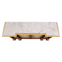 French 19th Century Empire St. Ormolu, Mahogany and Marble Buffet Vitrine