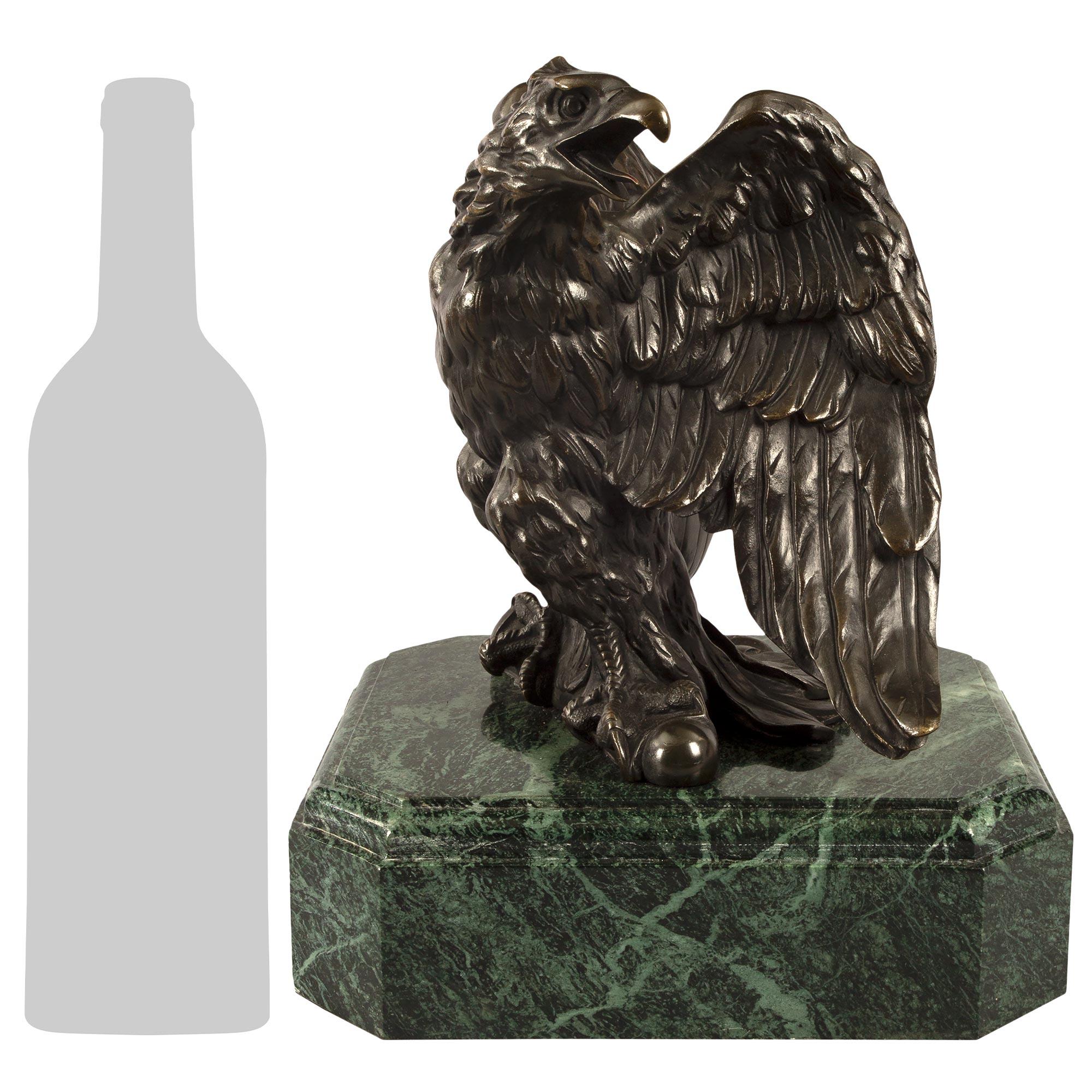 French 19th Century Empire St. Patinated Bronze Eagle Statue For Sale 8