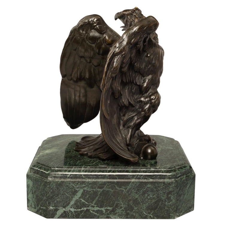 French 19th Century Empire St. Patinated Bronze Eagle Statue For Sale 1