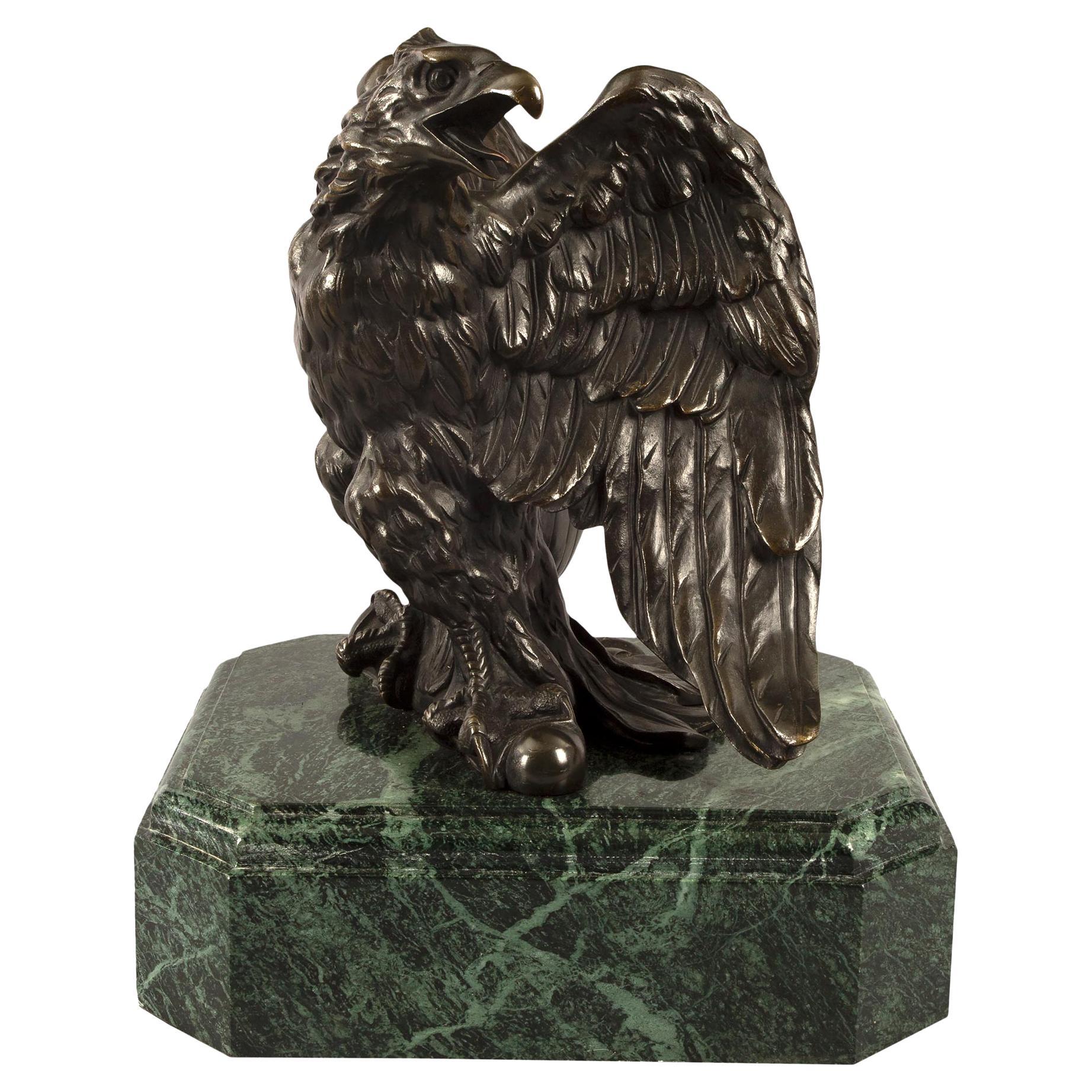 French 19th Century Empire St. Patinated Bronze Eagle Statue