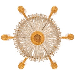 French 19th Century Empire St. Patinated Bronze, Ormolu And Crystal Chandelier