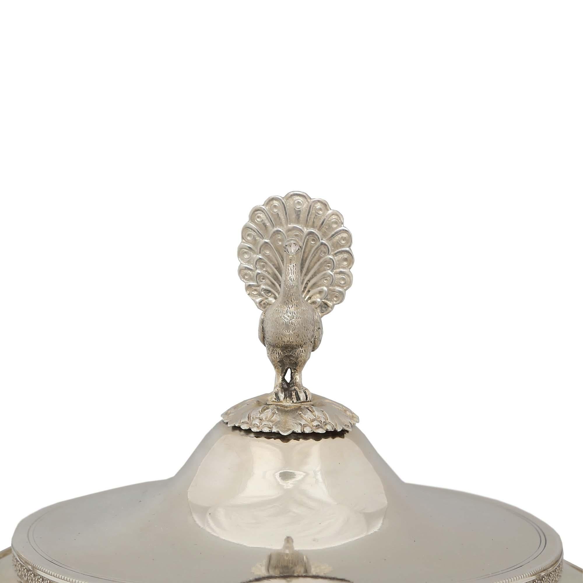 French 19th Century Empire St. Sterling Silver Caviar Server For Sale 1