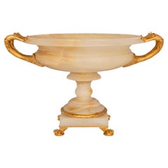French 19th century Empire st. White Onyx and Ormolu centerpiece