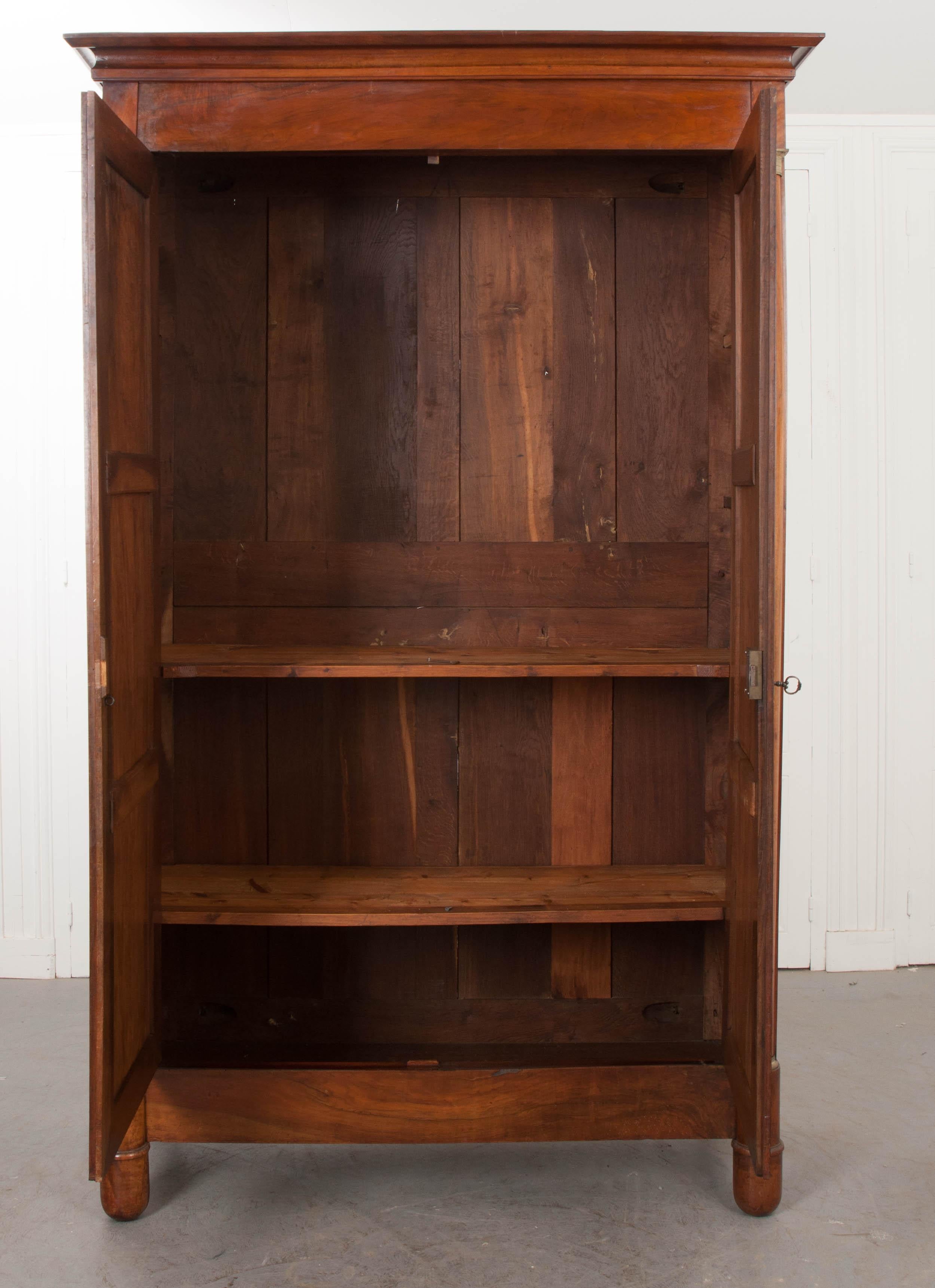 French 19th Century Empire Style Walnut Armoire 2