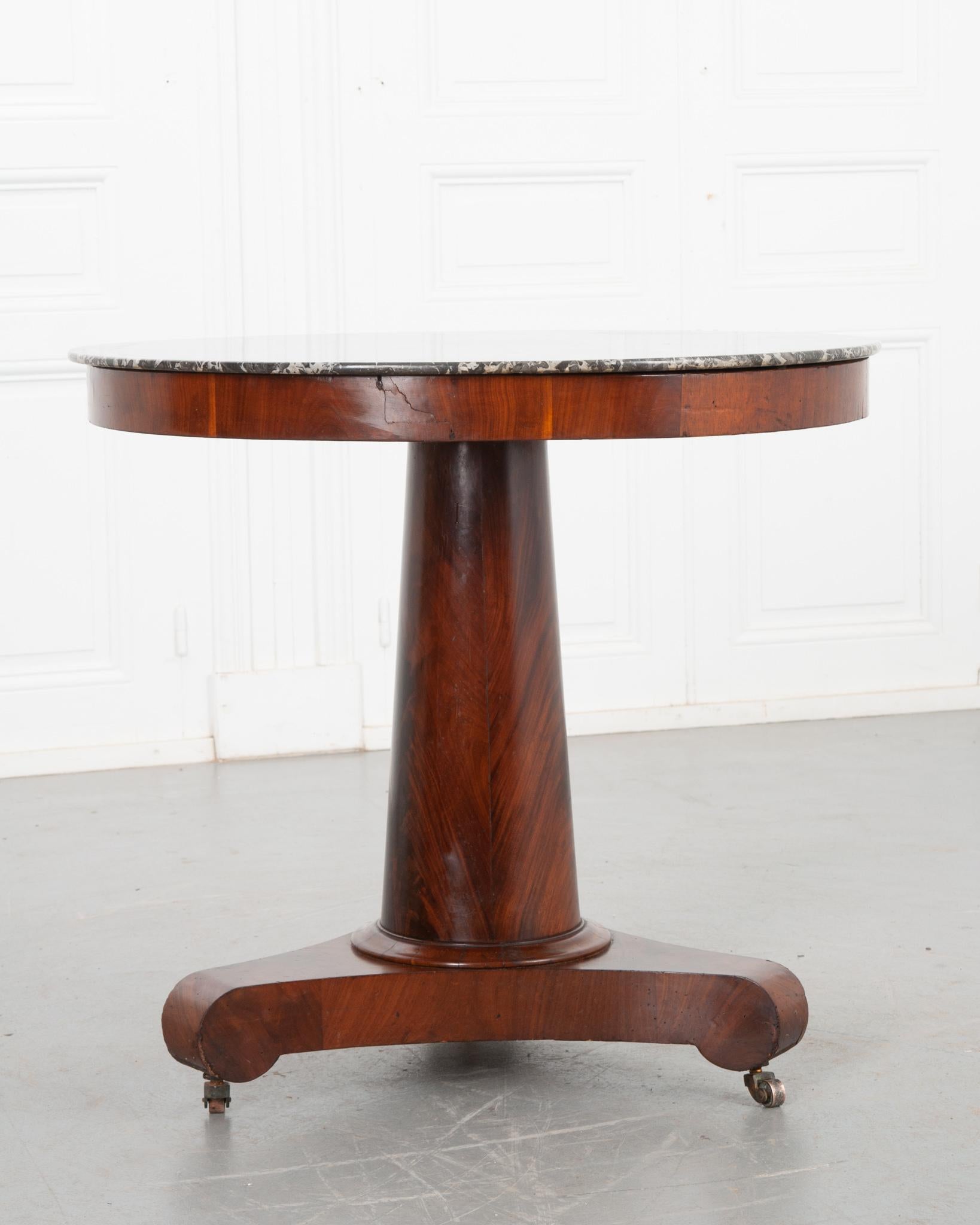 Patinated French 19th Century Empire Style Center Table