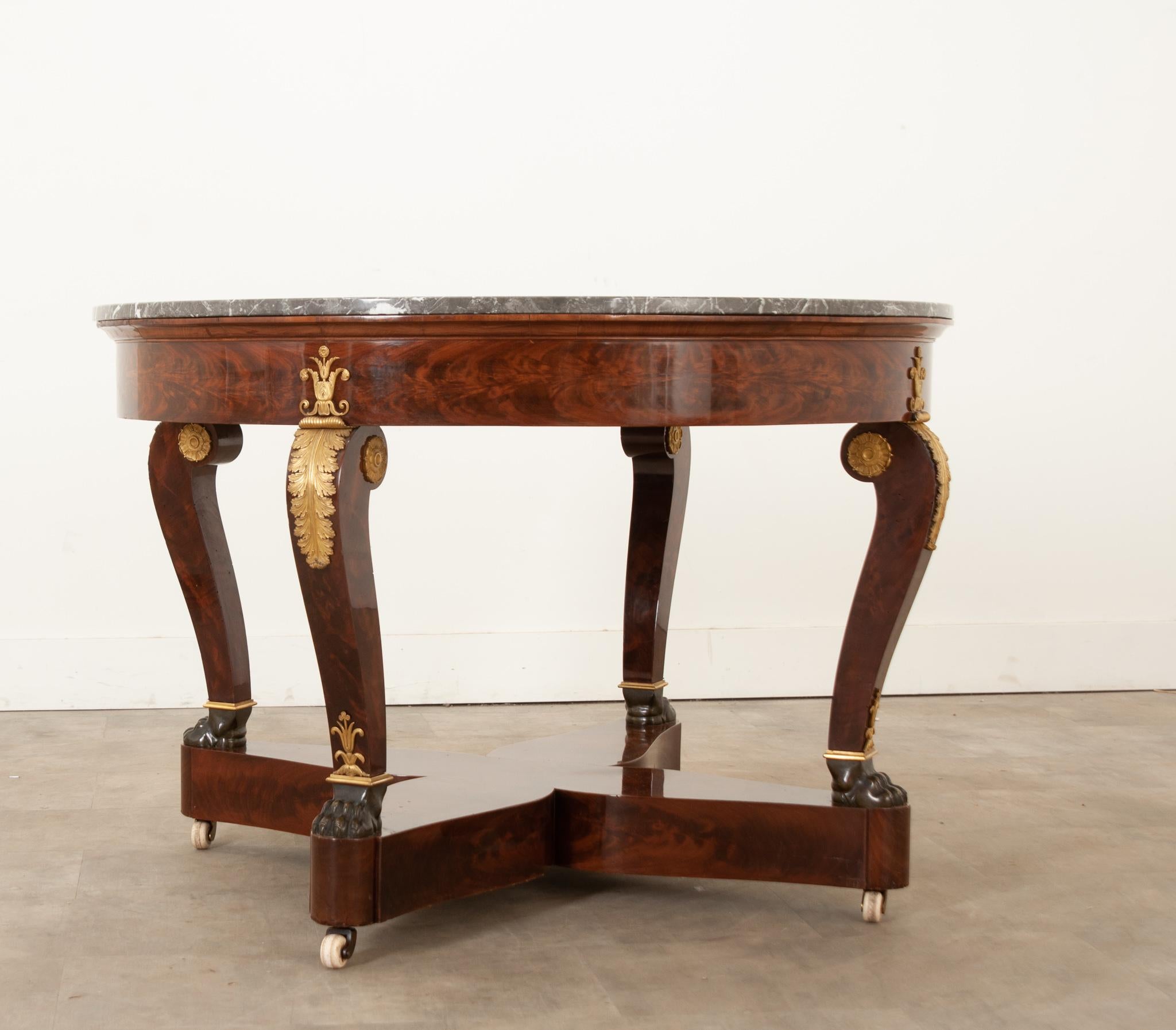 Hand-Carved French 19th Century Empire Style Center Table