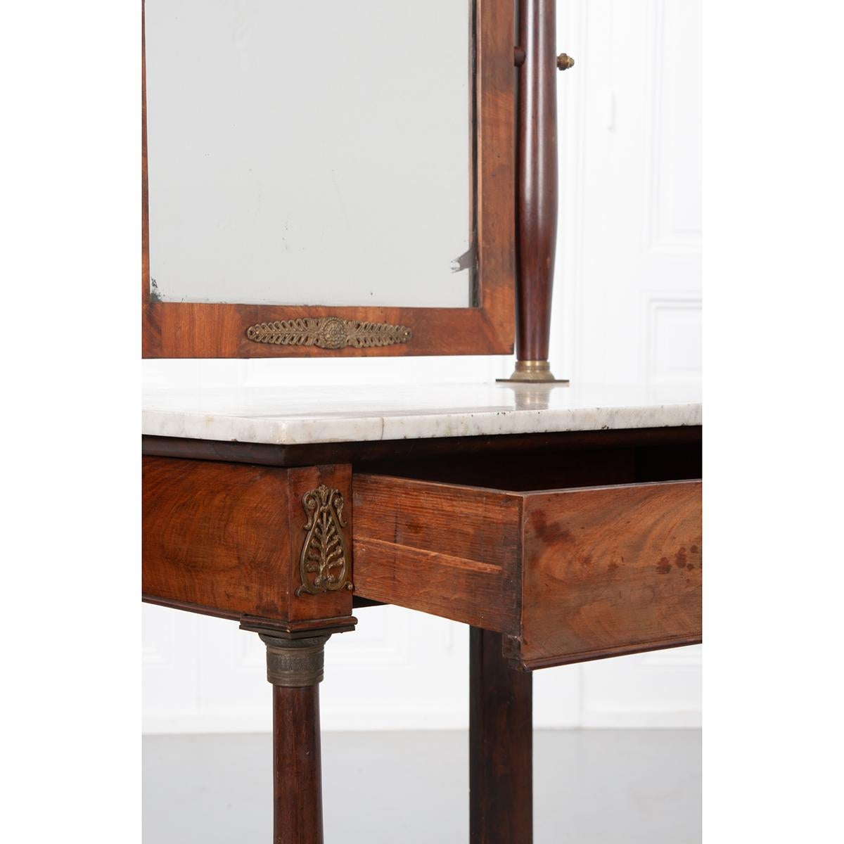 Acajou Table de coiffeuse française de style Empire du 19ème siècle en vente