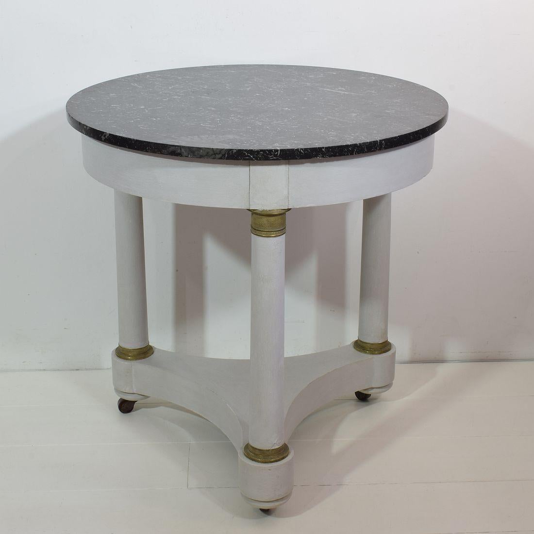 French 19th Century Empire Style Gueridon Table with Black Marble Top In Good Condition In Buisson, FR