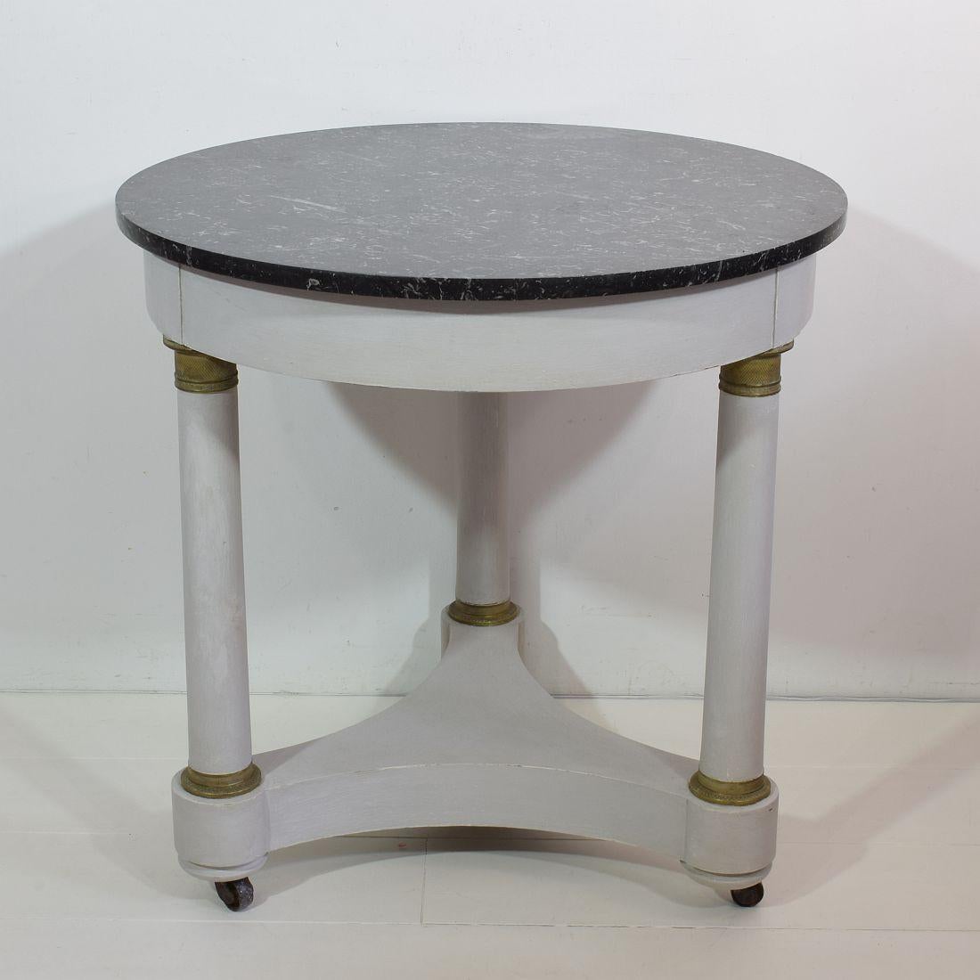 French 19th Century Empire Style Gueridon Table with Black Marble Top 2
