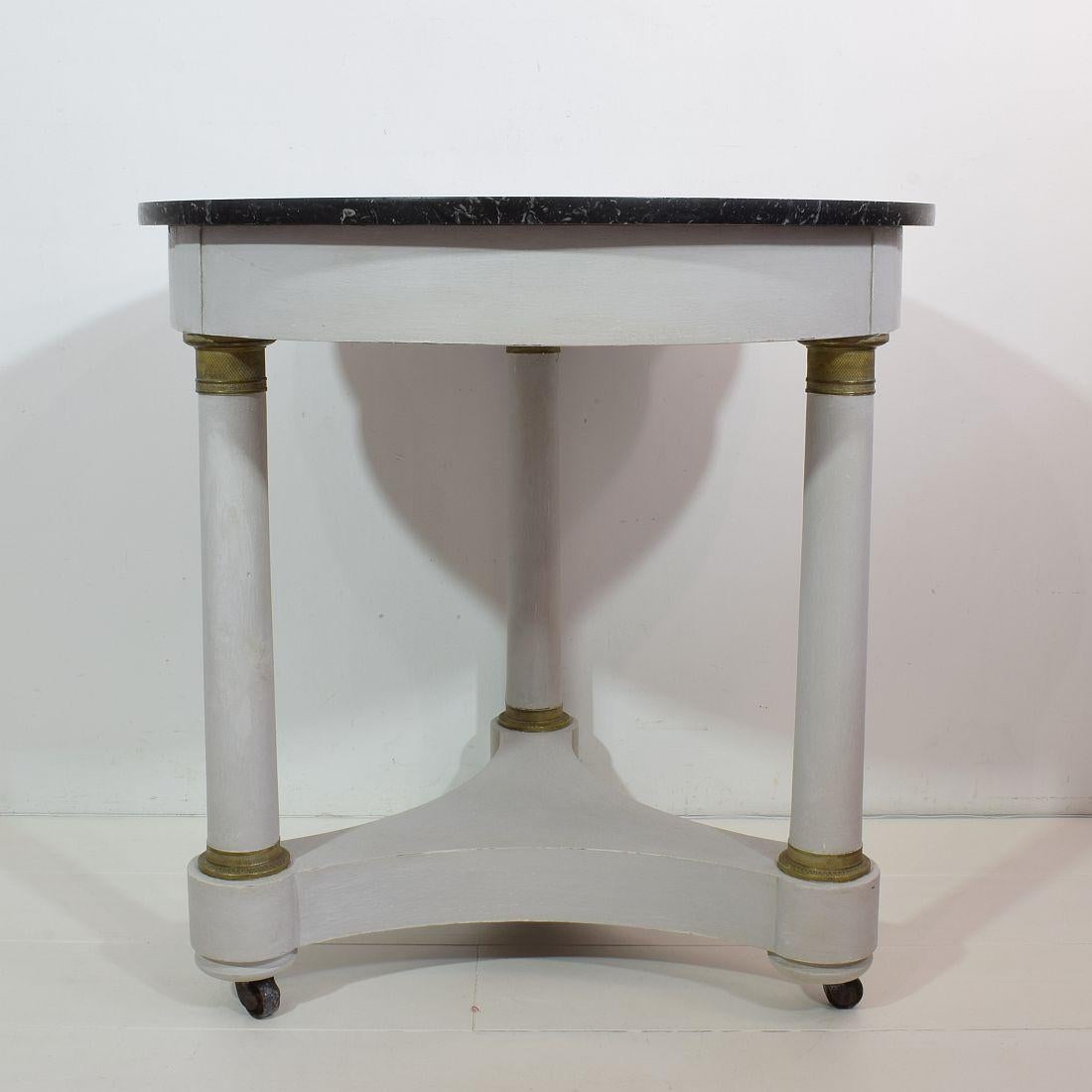 French 19th Century Empire Style Gueridon Table with Black Marble Top 3