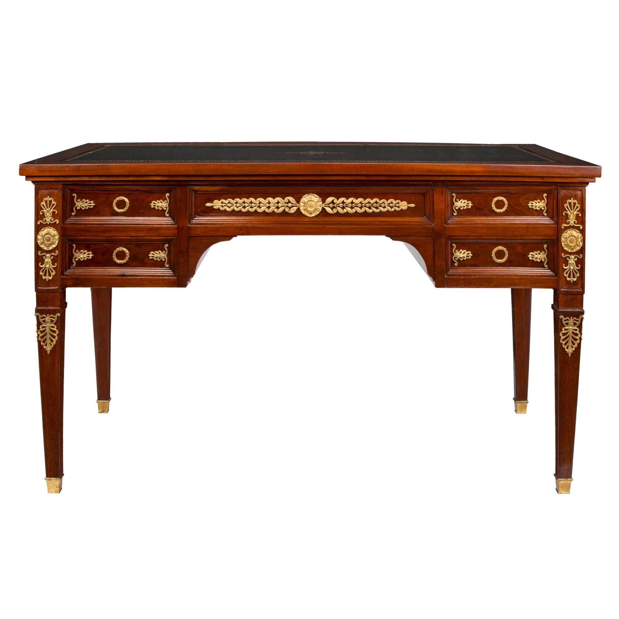French 19th Century Empire Style Mahogany and Ormolu Bureau Plat For Sale 8