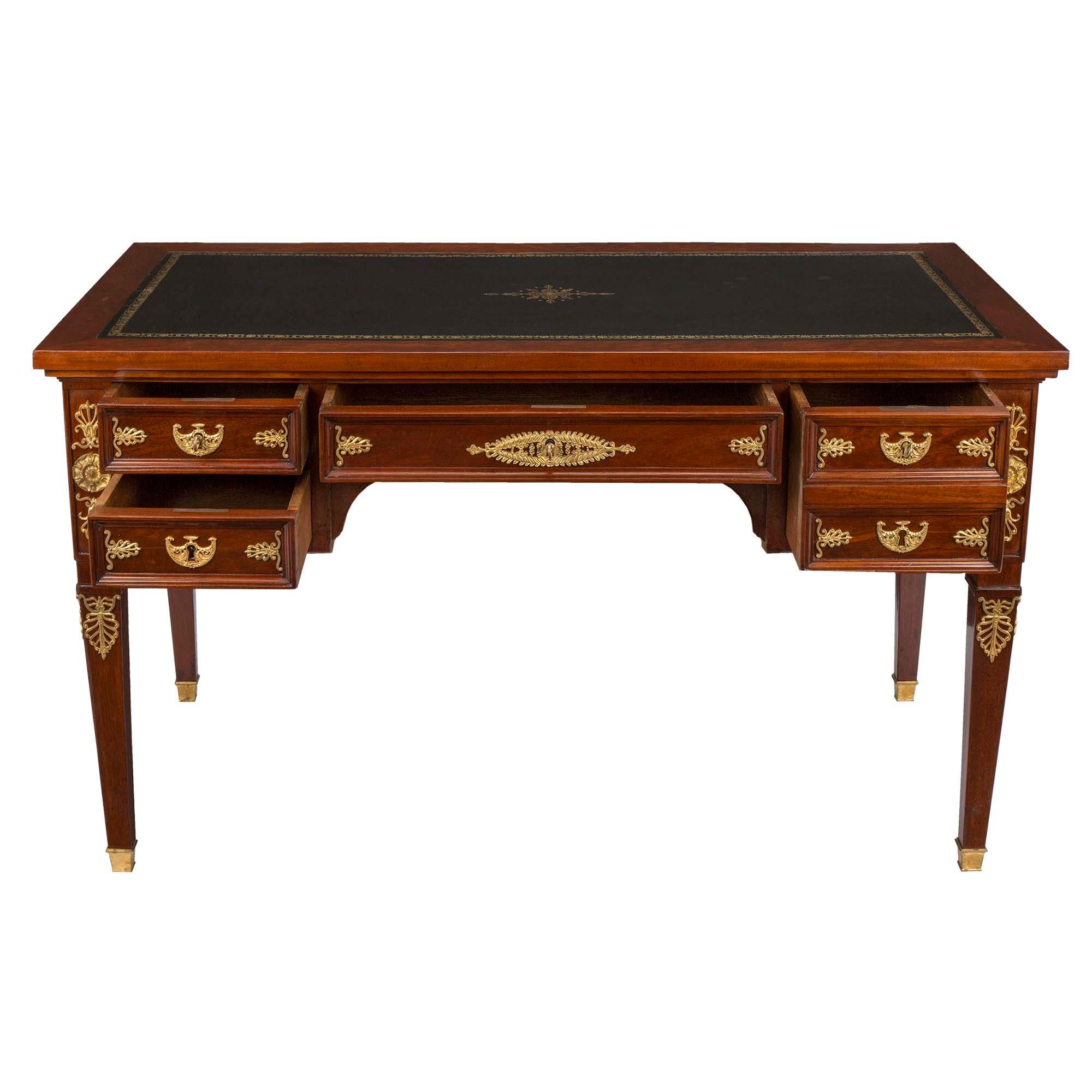 French 19th Century Empire Style Mahogany and Ormolu Bureau Plat For Sale 2