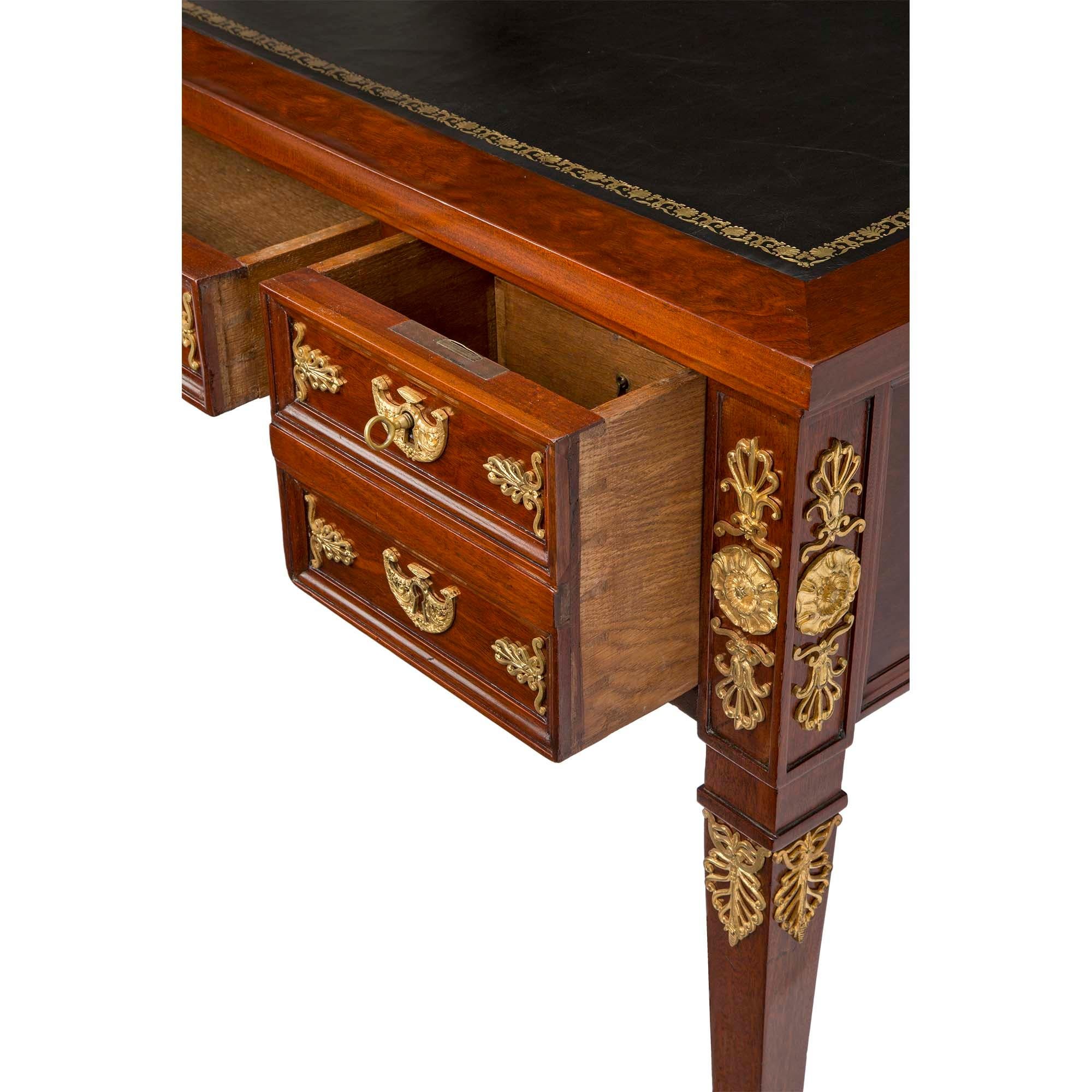 French 19th Century Empire Style Mahogany and Ormolu Bureau Plat For Sale 5