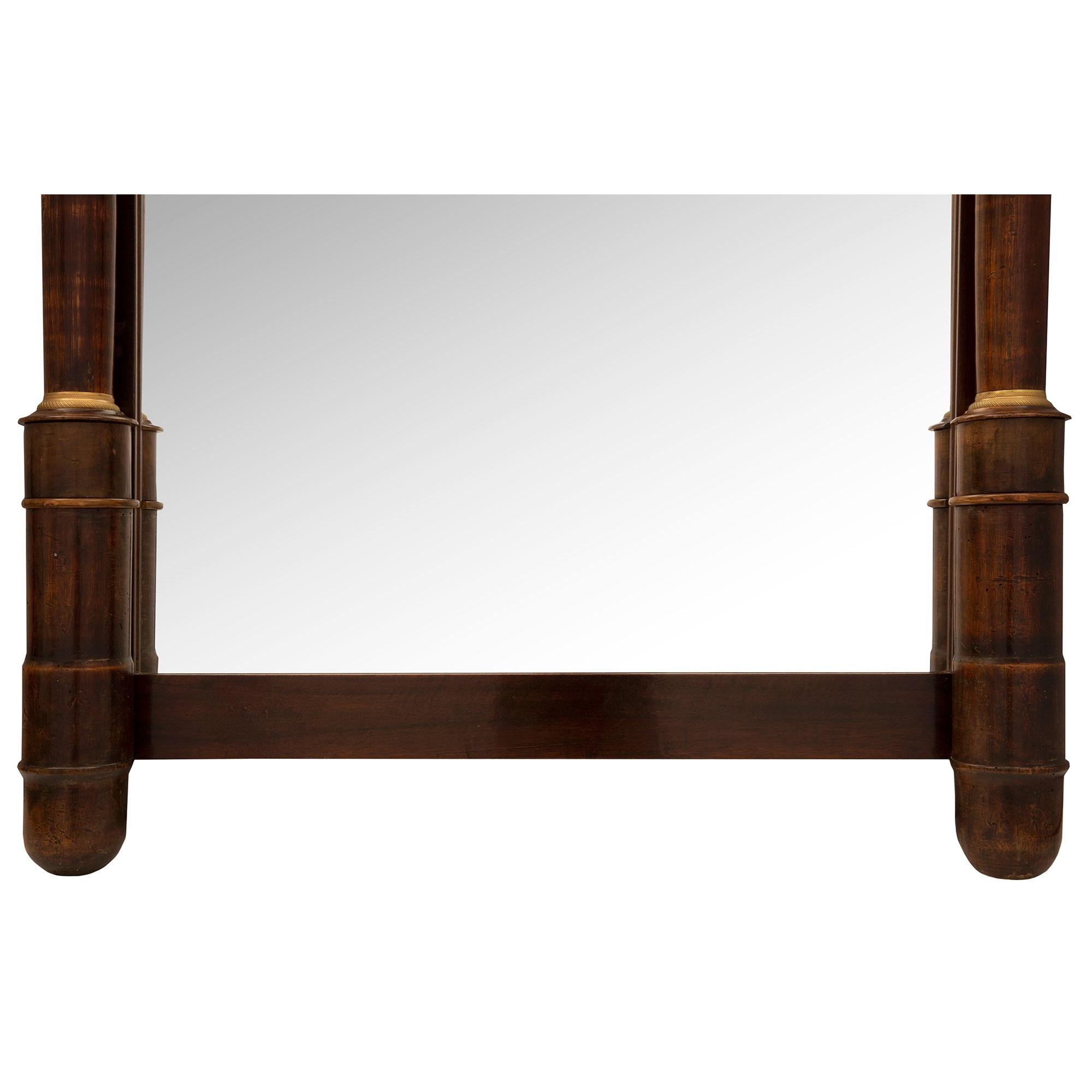  French 19th Century Empire Style Mahogany and Ormolu Mirror For Sale 3