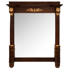 French 19th Century Empire Style Mahogany and Ormolu Mirror