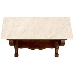 French 19th Century Empire Style Mahogany and Satinwood Inlaid Console