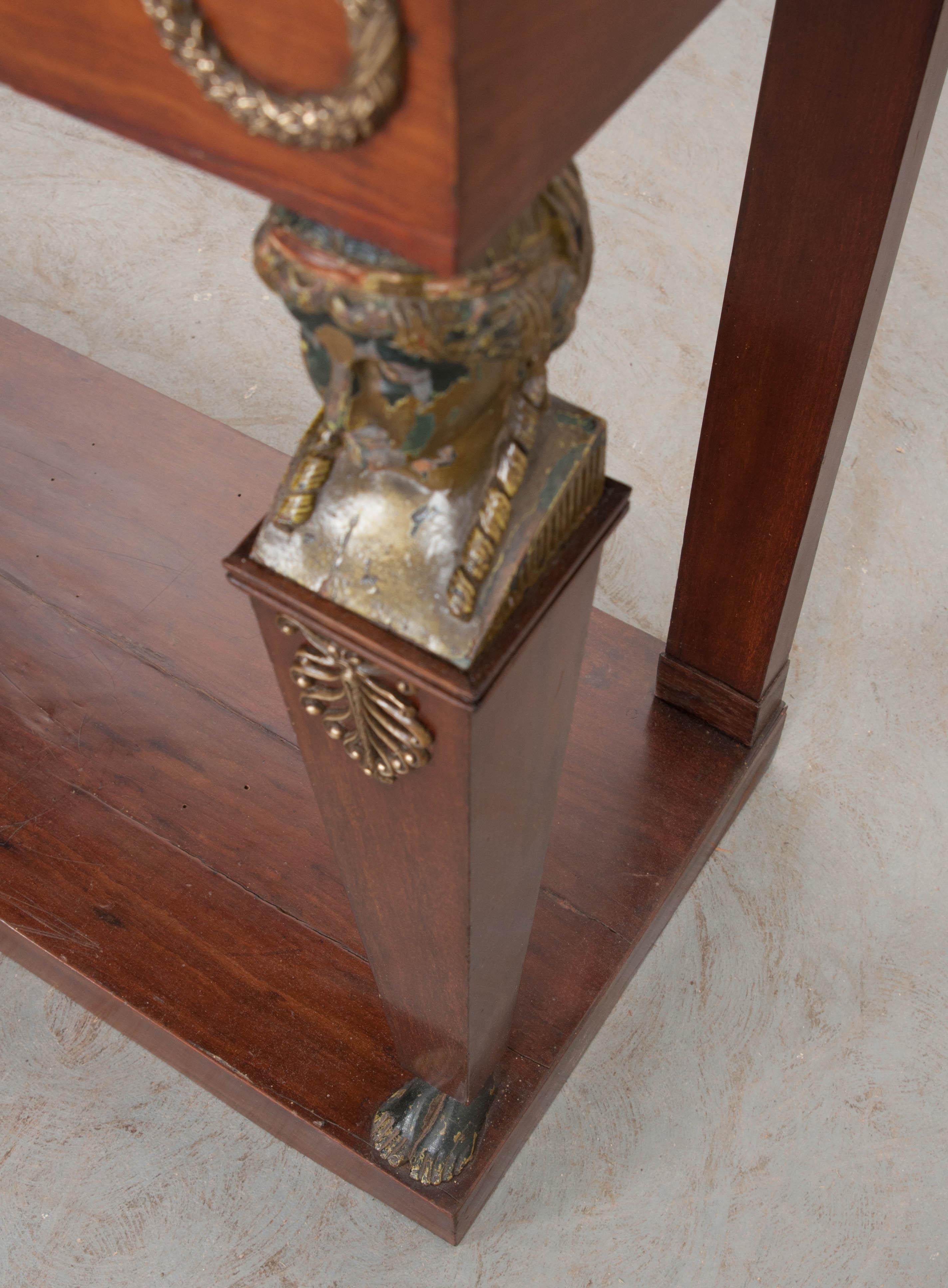 French 19th Century Empire-Style Mahogany Console  In Good Condition In Baton Rouge, LA