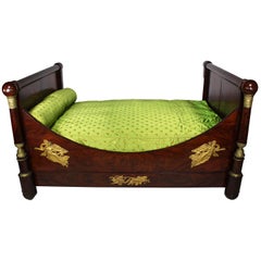French 19th Century Empire Style Mahogany & Gilt-Bronze Mounted Campaign Day Bed