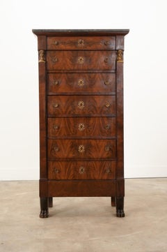 French 19th Century Empire Style Mahogany Semainier