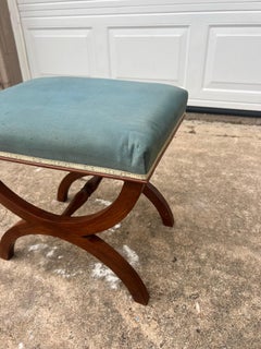 French 19th Century Empire Style Walnut Stool / Upholstery Seat