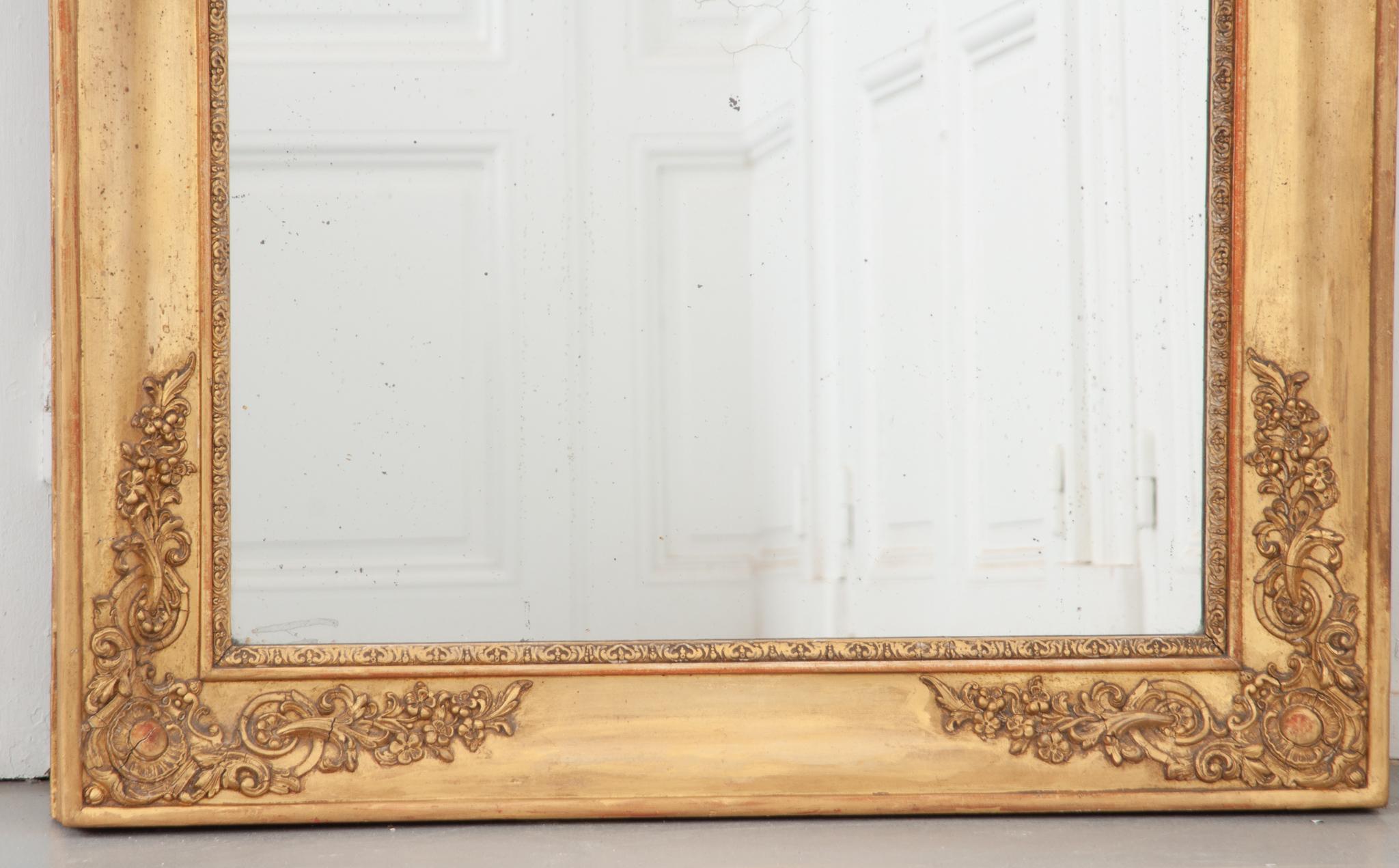 Mercury Glass French 19th Century Empire Symmetrical Mirror For Sale