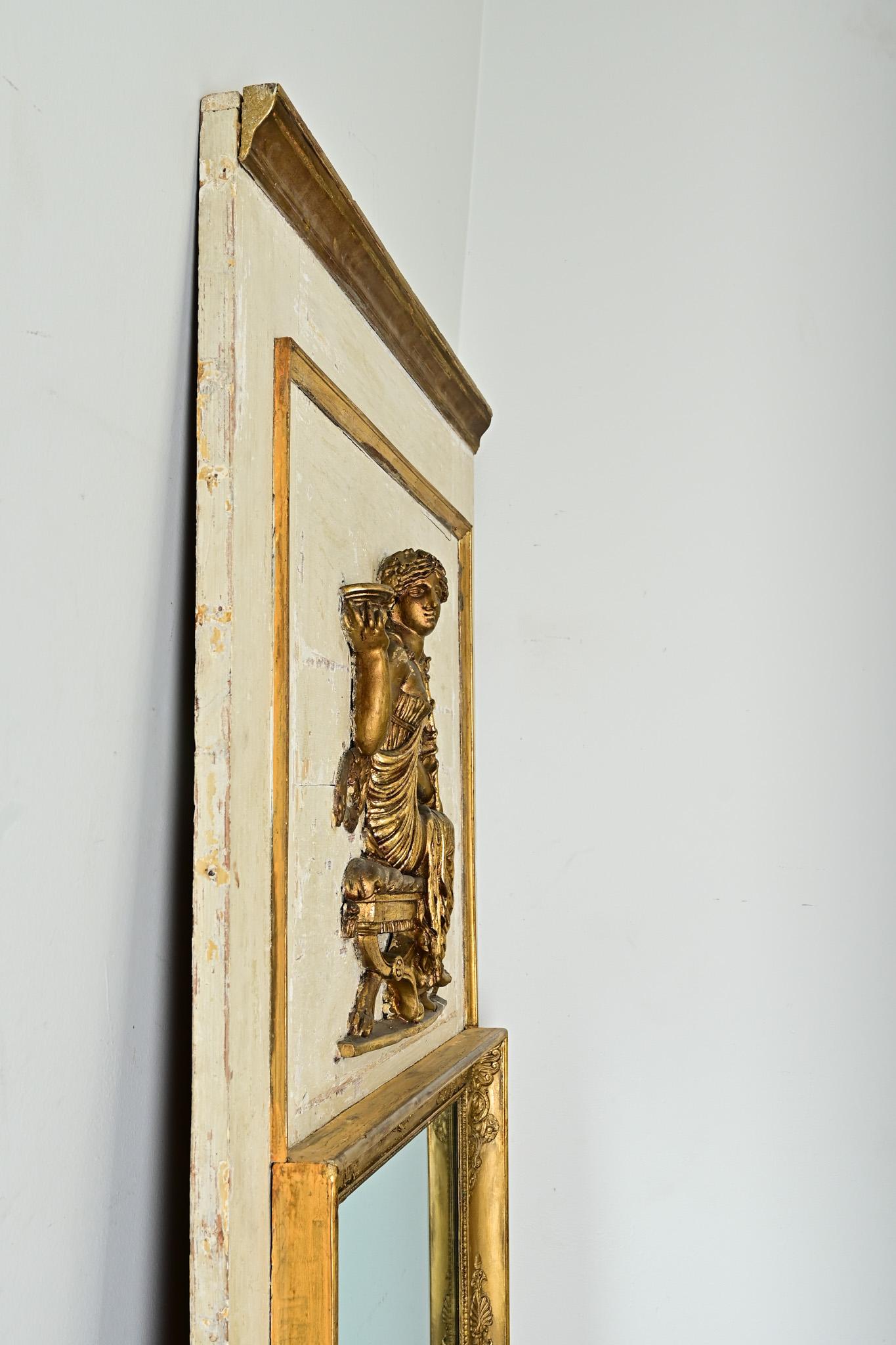 French 19th Century Empire Trumeau Mirror For Sale 6