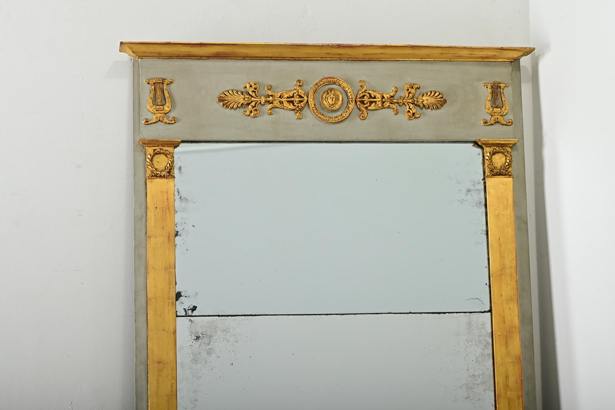 Espejo Trumeau Imperio Francés Siglo XIX Tallado en venta