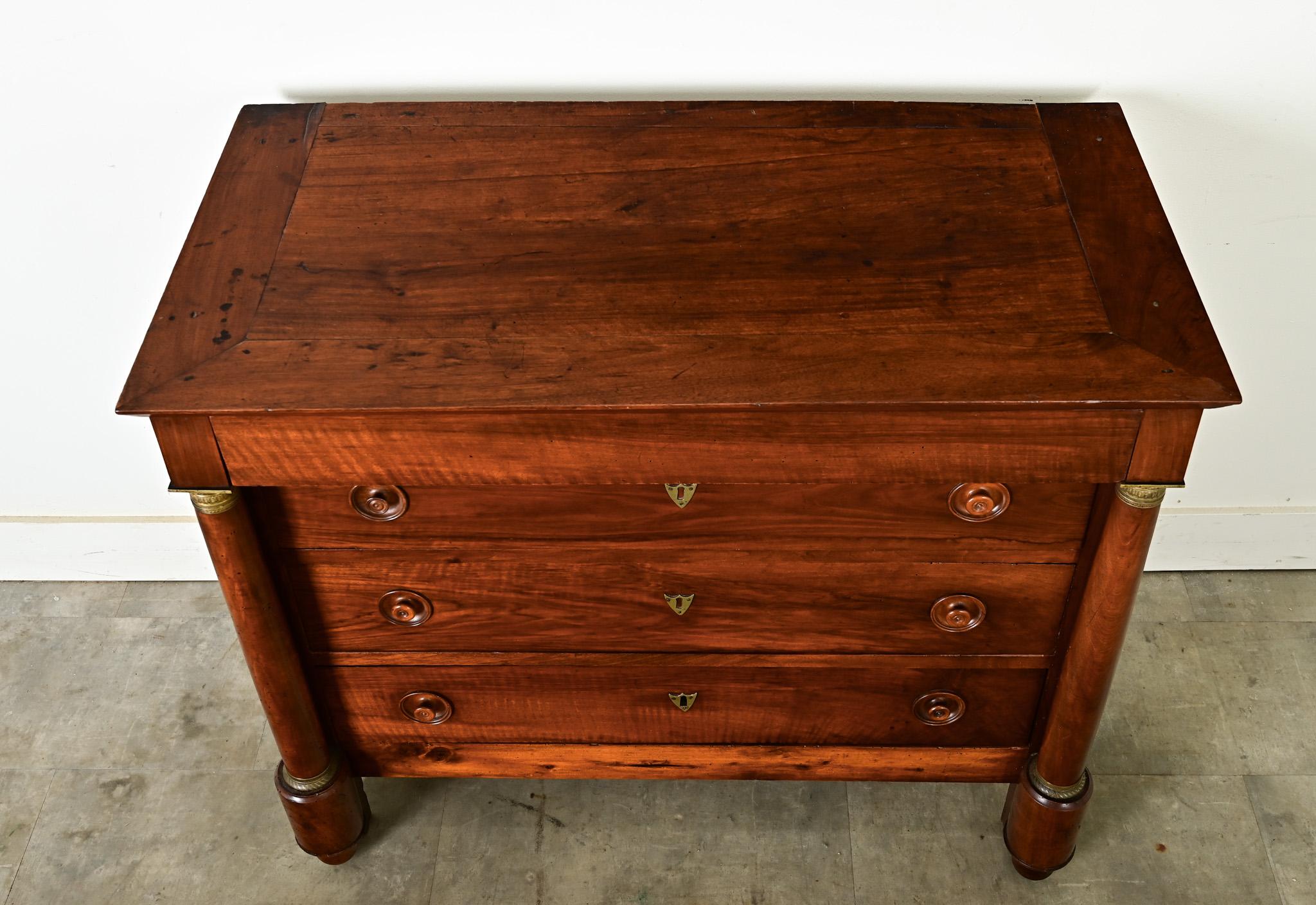 Altro French 19th Century Empire Walnut Commode in vendita