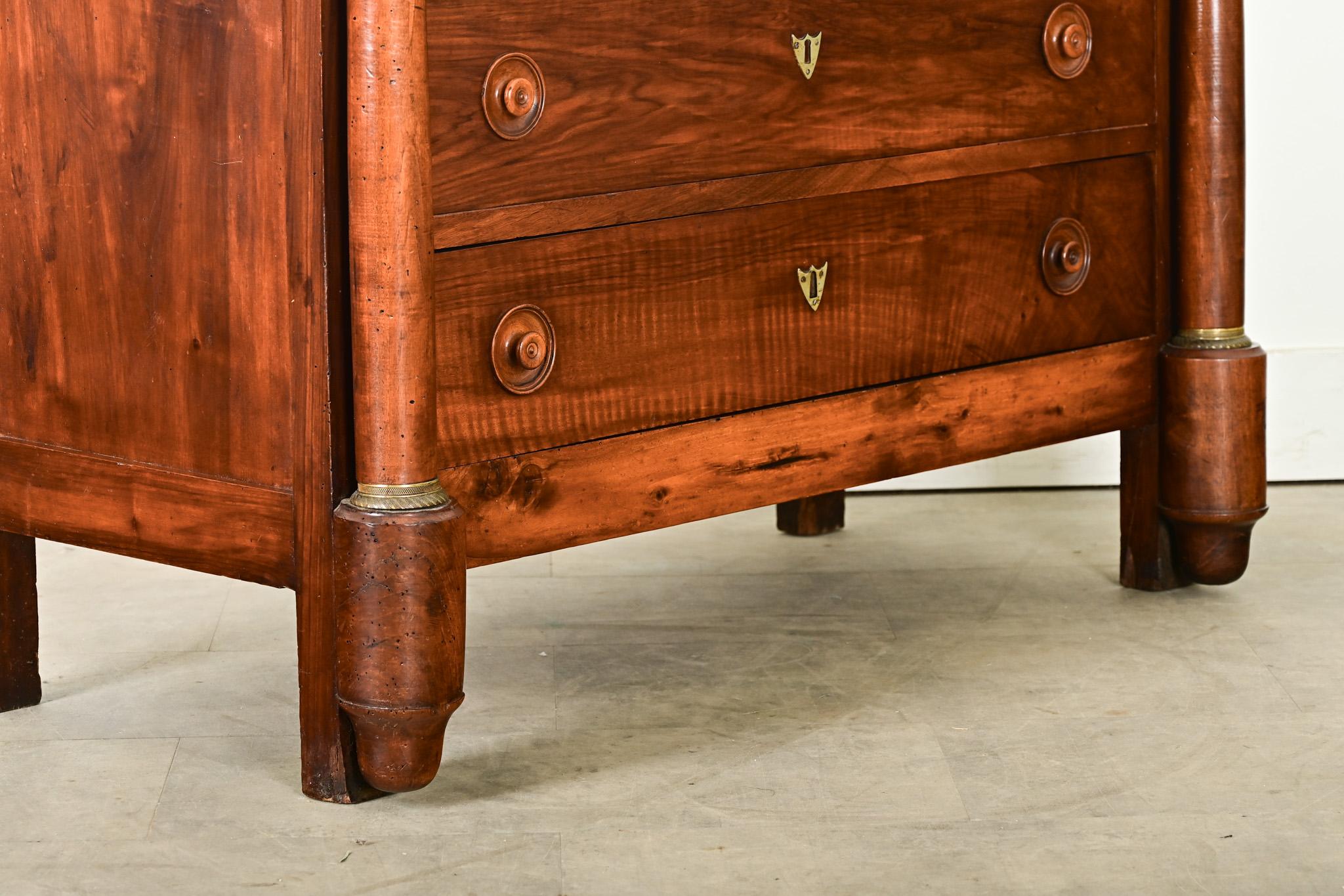 Ottone French 19th Century Empire Walnut Commode in vendita