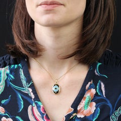 French 19th Century Enamel 18 Karat Yellow Gold Opening Medallion