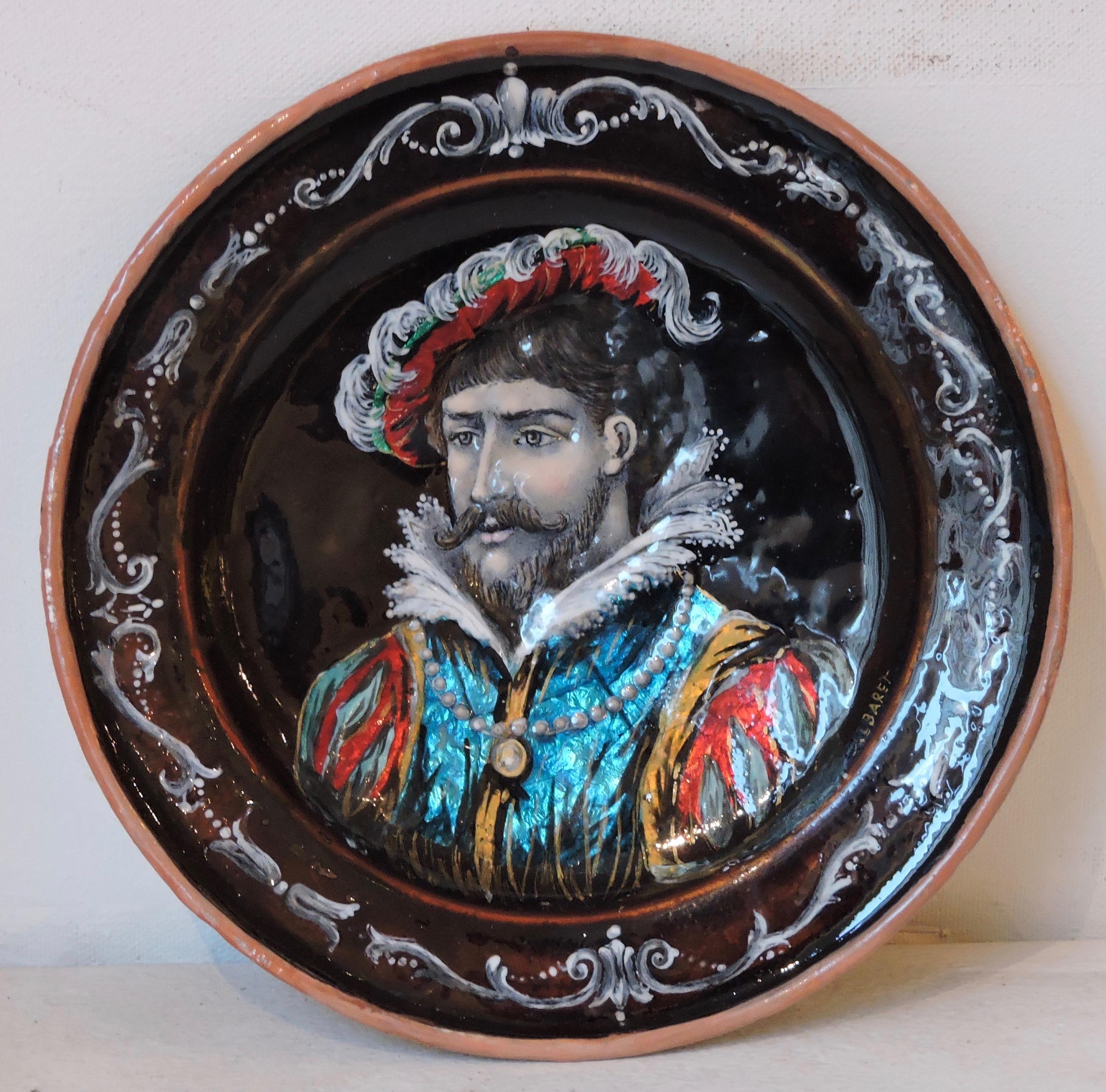 Late 19th Century French 19th Century Enamel on Copper Pair of Plates, circa 1880