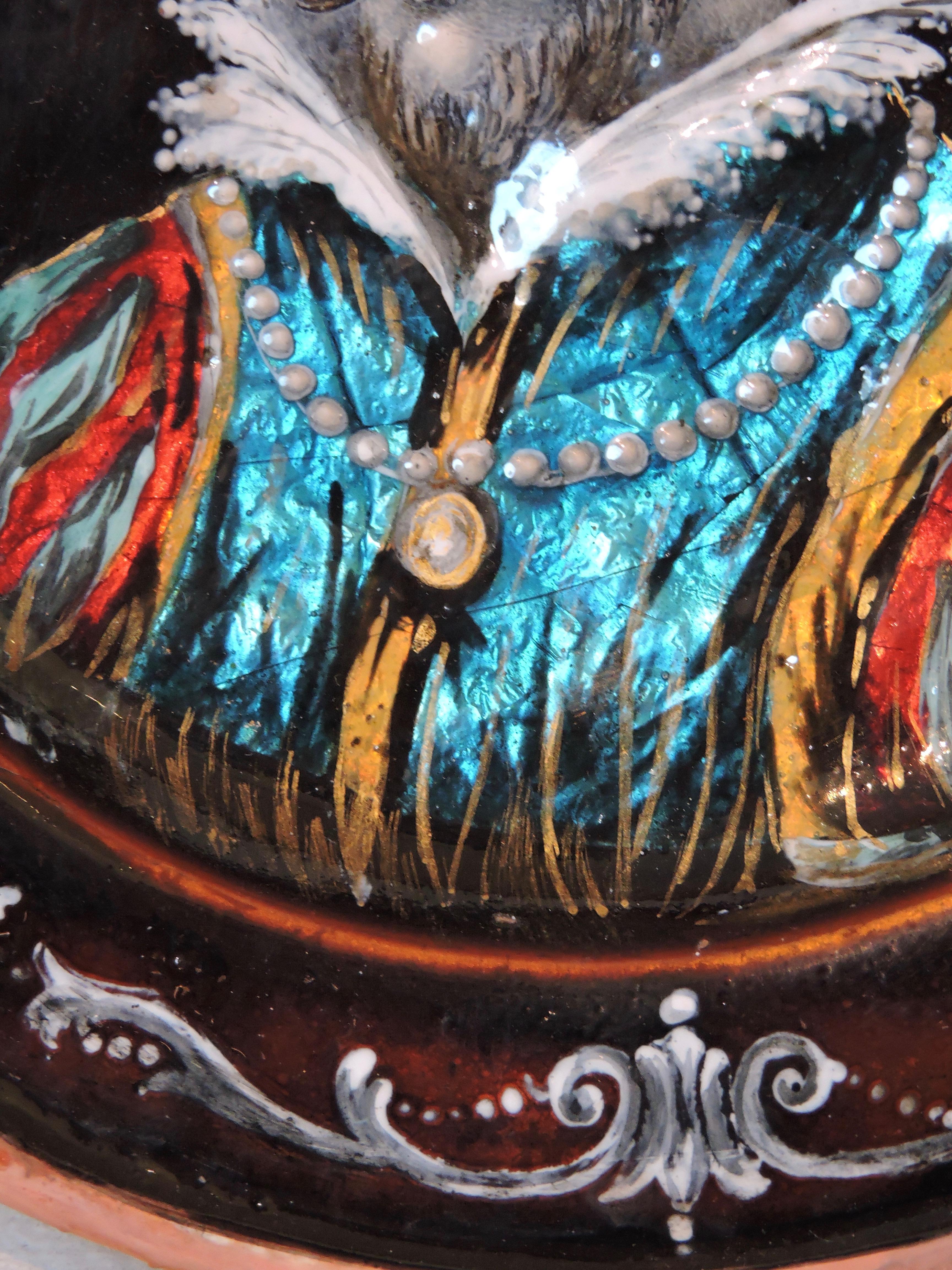 French 19th Century Enamel on Copper Pair of Plates, circa 1880 1