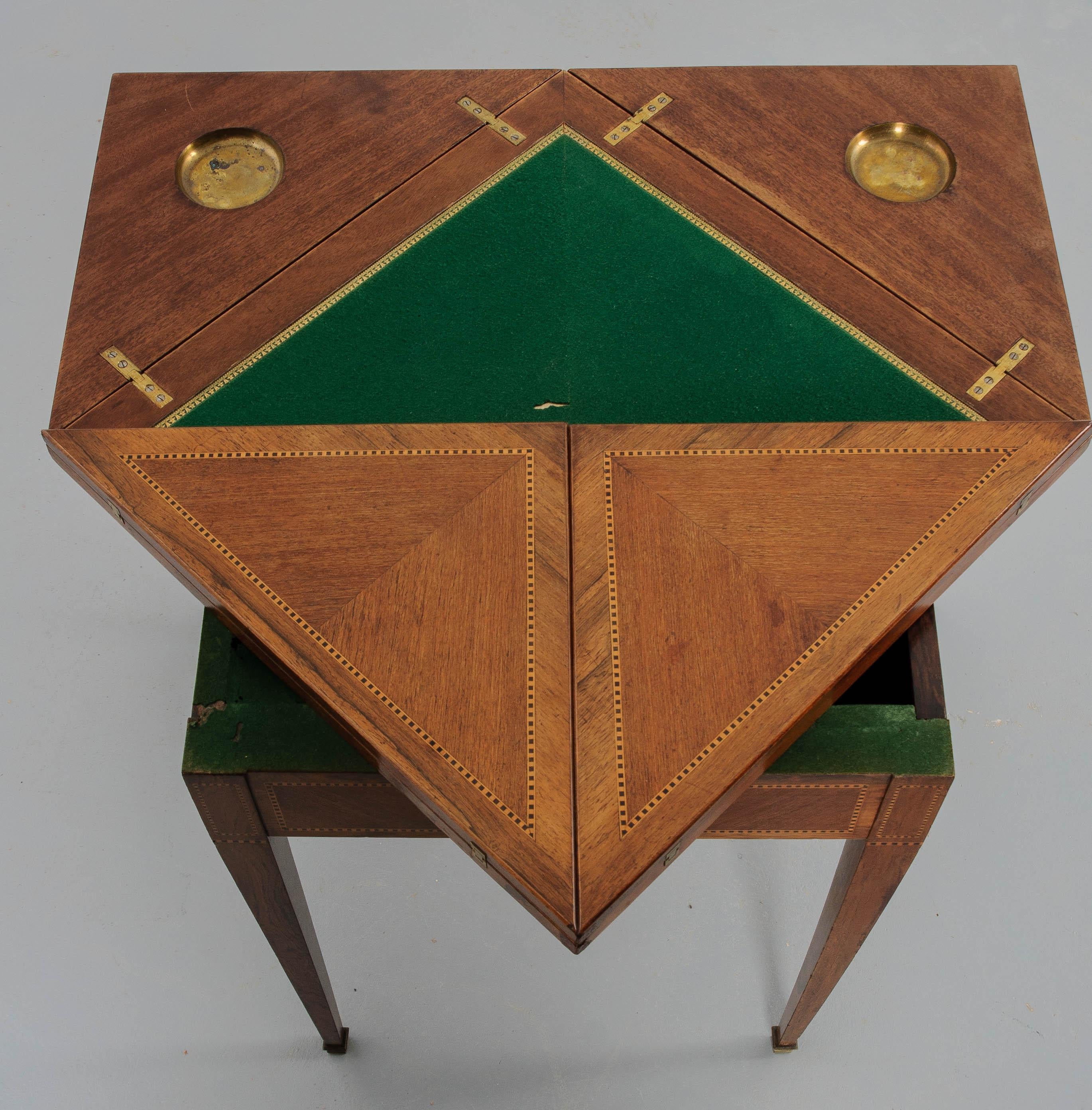 French 19th Century Envelope Game Table In Good Condition In Baton Rouge, LA