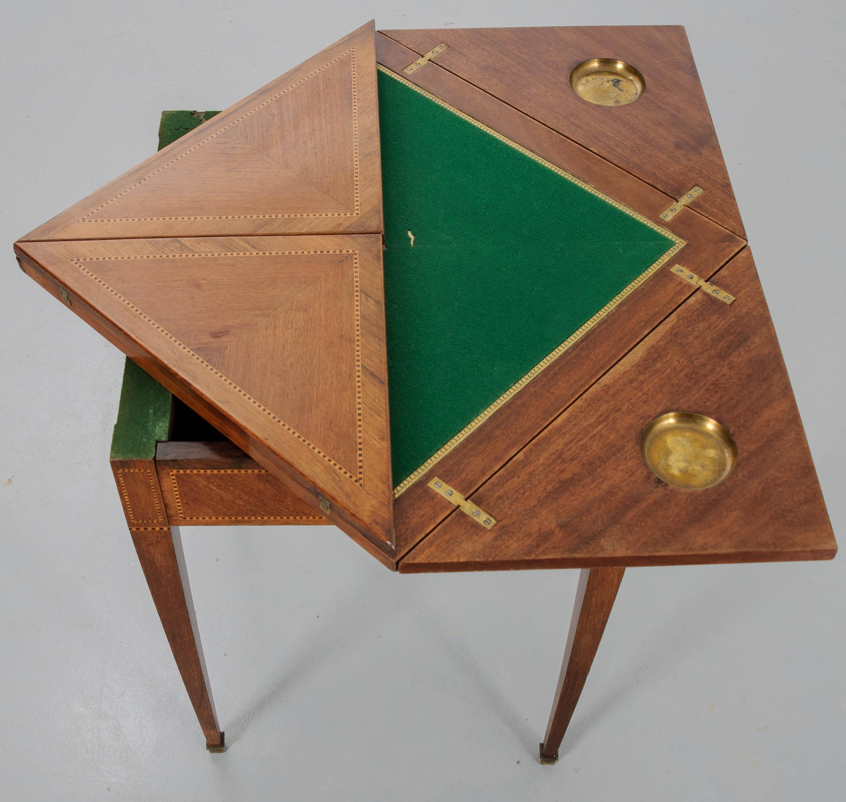 Mahogany French 19th Century Envelope Game Table