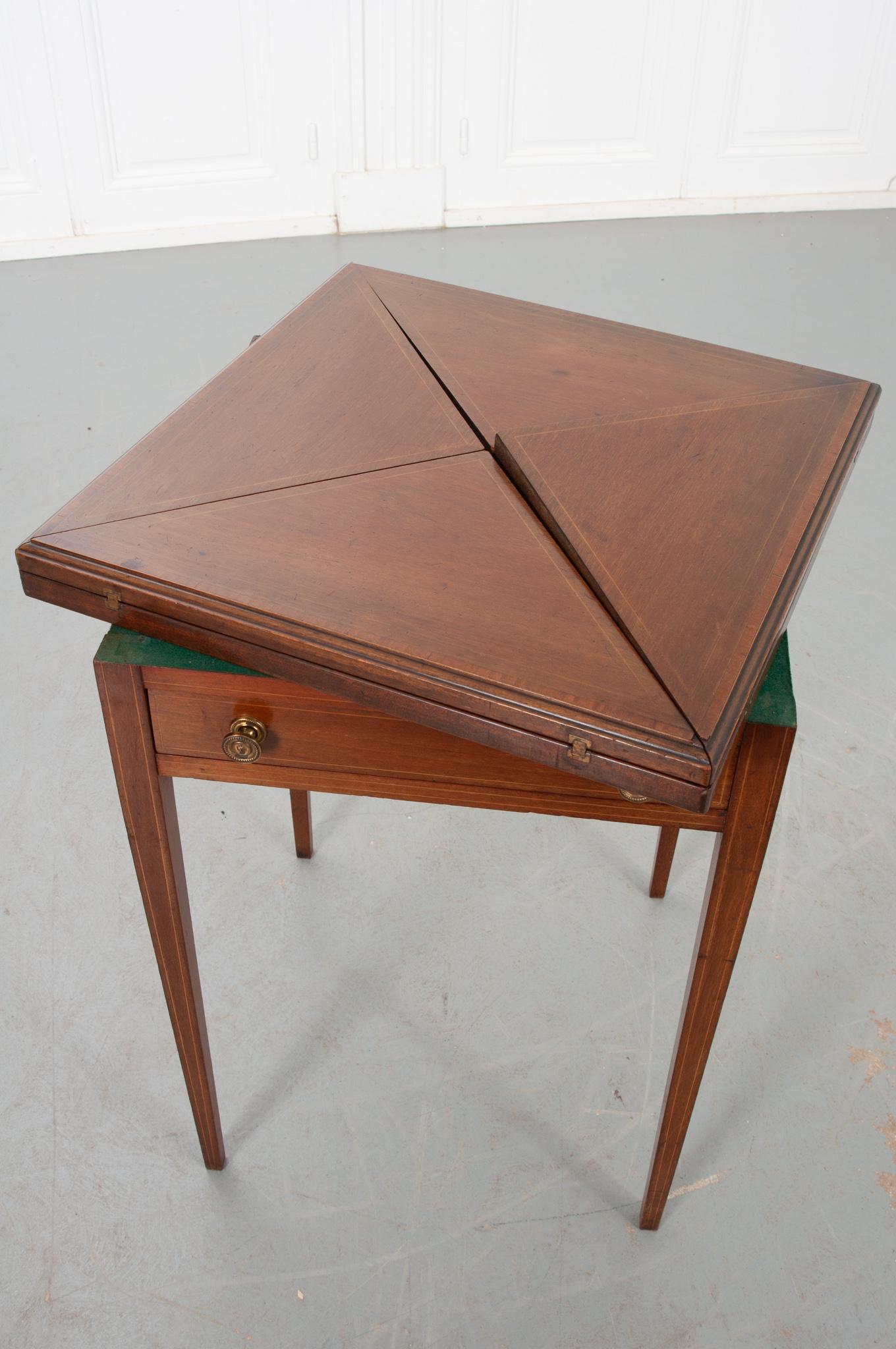 French 19th Century Envelope Game Table In Good Condition For Sale In Baton Rouge, LA