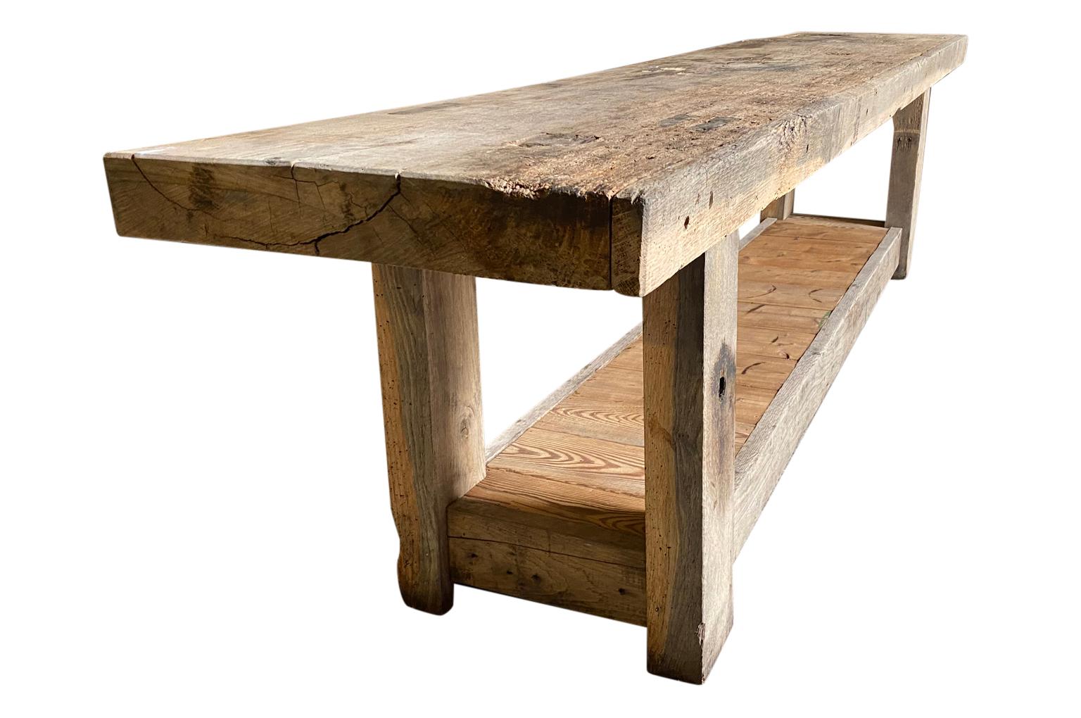 Oak French 19th Century Etabli, Work Table