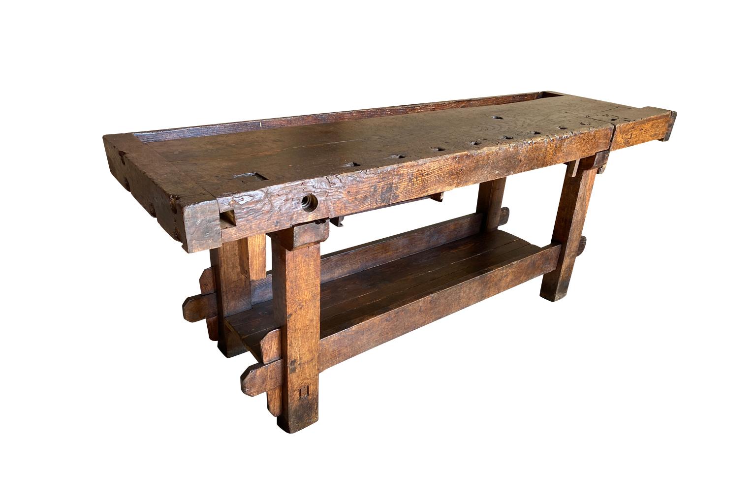 Etabli francés del siglo XIX - Mesa de trabajo Roble en venta