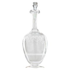 Antique French 19th Century Etched Glass Decanter