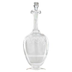 French 19th Century Etched Glass Decanter