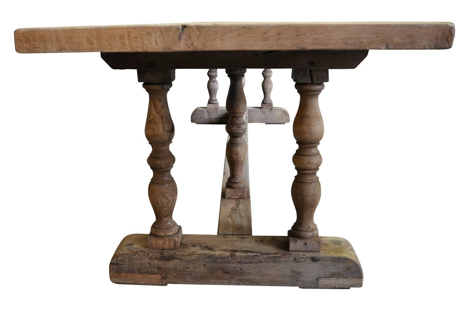 French Farm Table, Trestle Table, 19th Century In Excellent Condition In Atlanta, GA