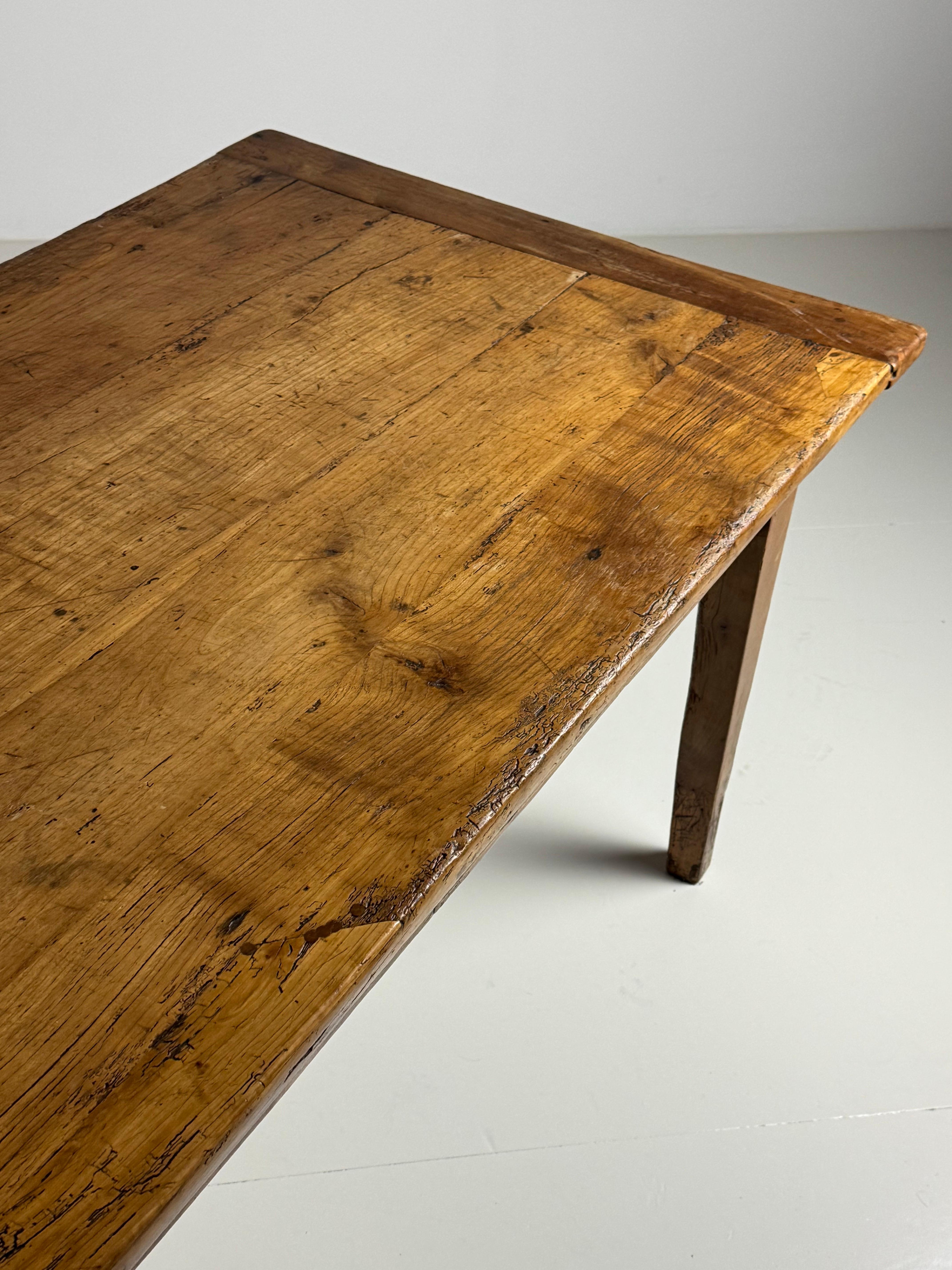 Fruitwood French 19th century Farmhouse Dining Table For Sale