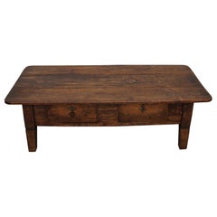 Used French 19th Century Farmhouse Rustic Pine Coffee Table