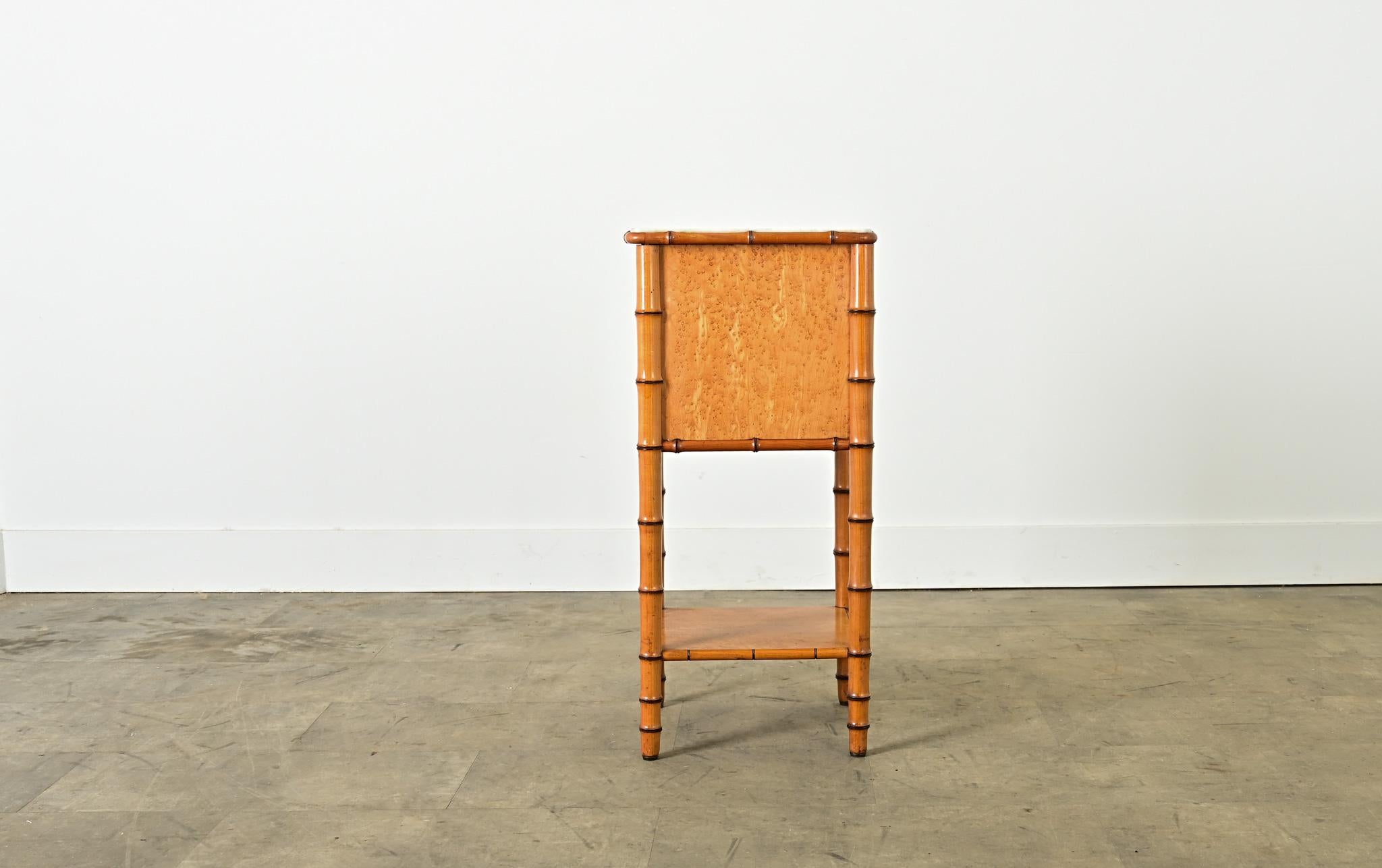 French 19th Century Faux Bamboo Bedside Table For Sale 5