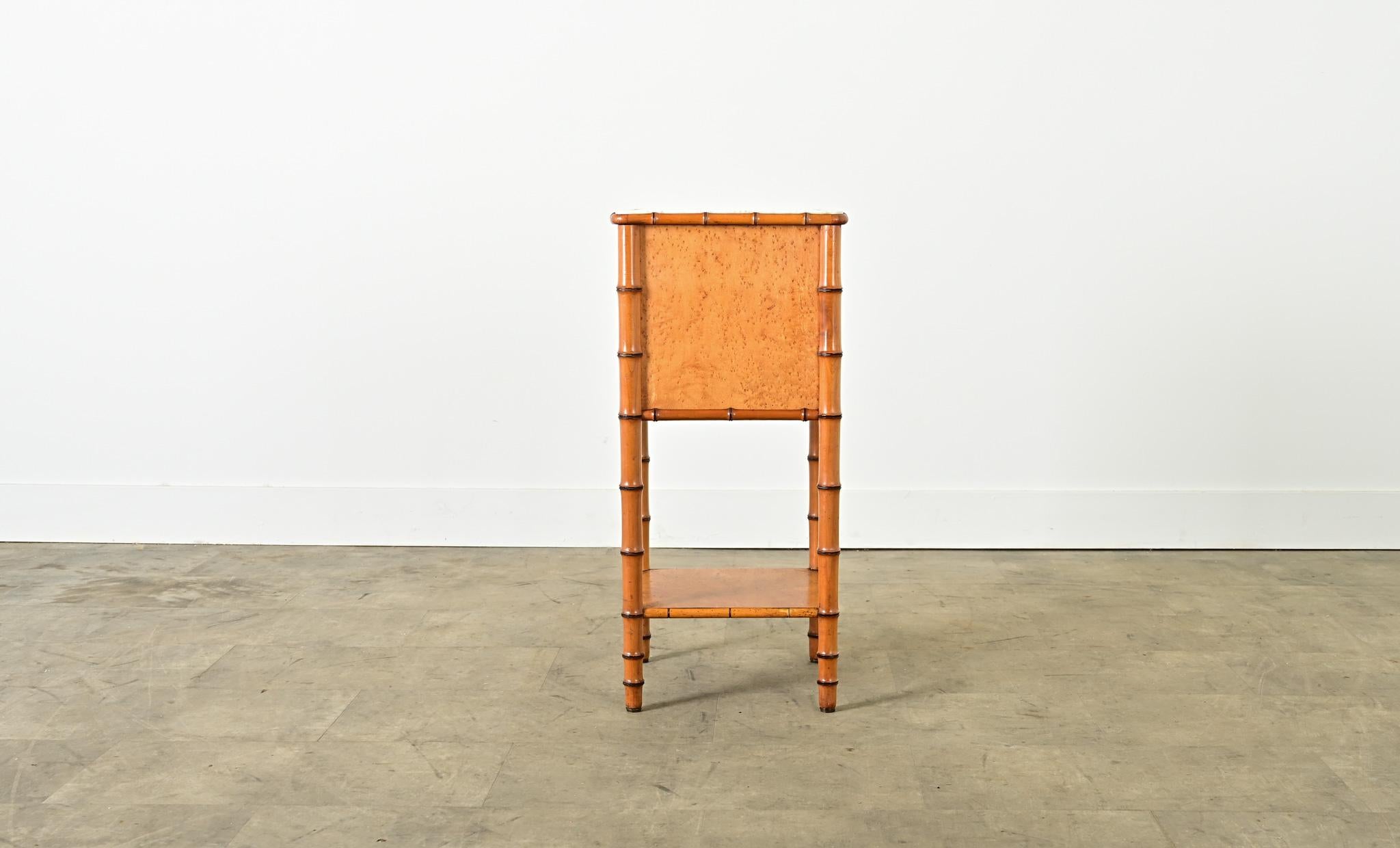 French 19th Century Faux Bamboo Bedside Table For Sale 6