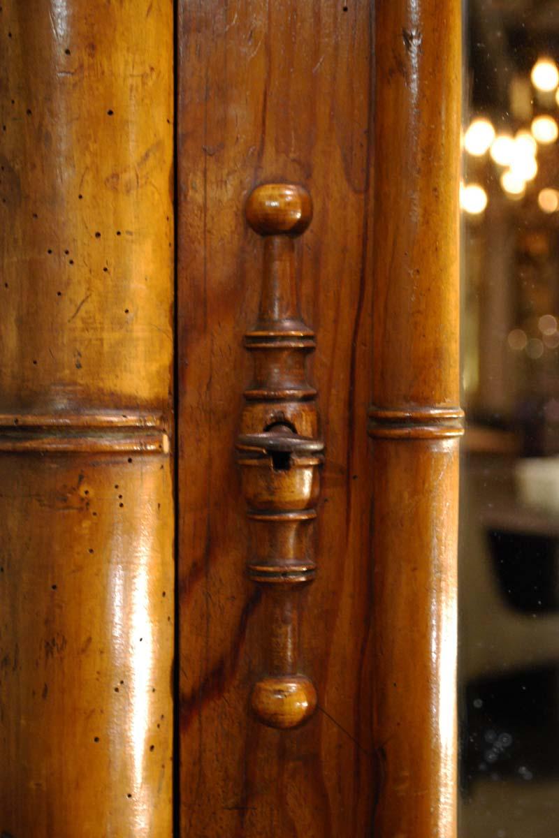 French 19th Century Faux Bamboo Cabinet with Mirrored Door 4