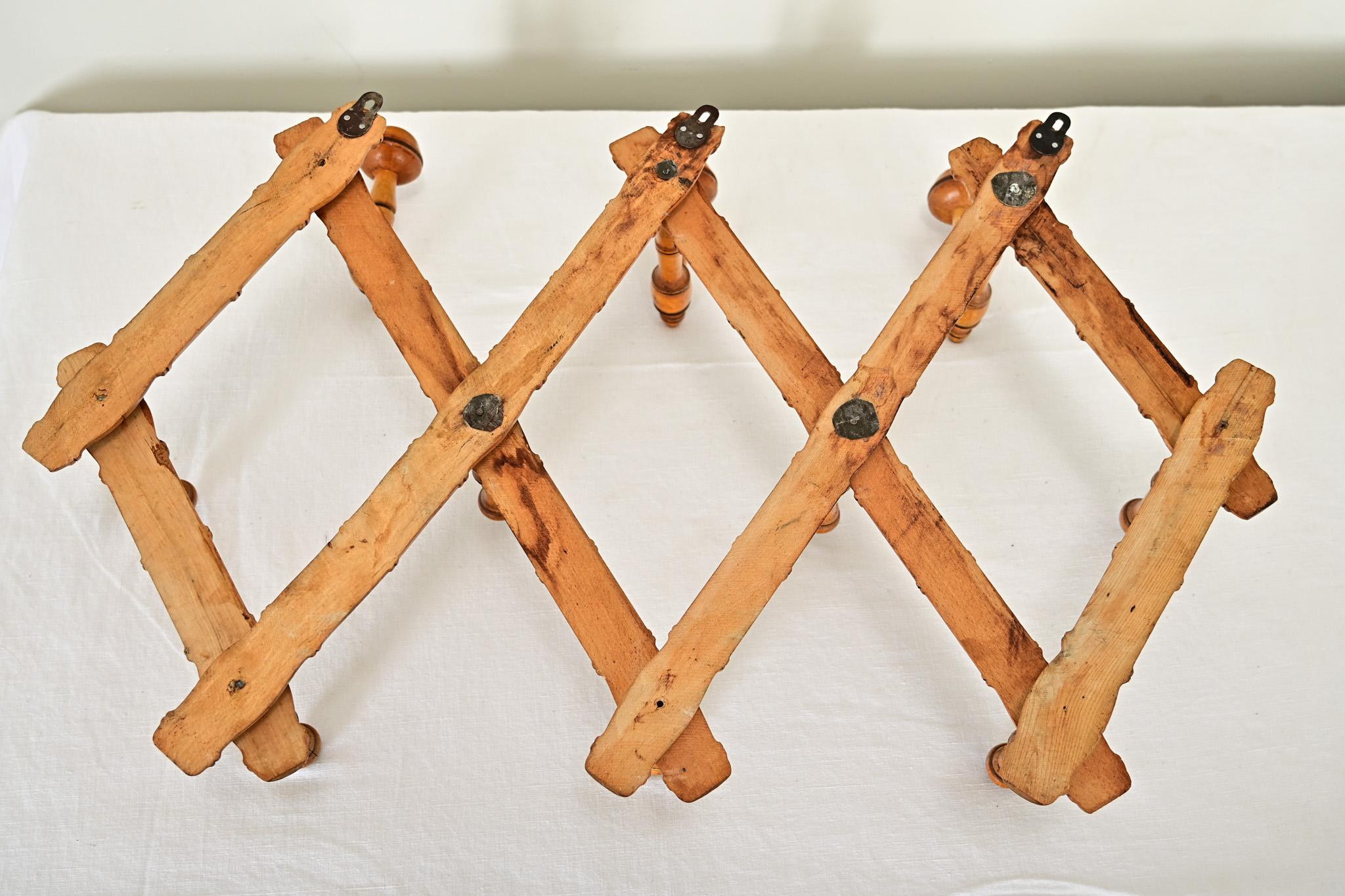 French 19th Century Faux Bamboo Coat & Hat Rack For Sale 5